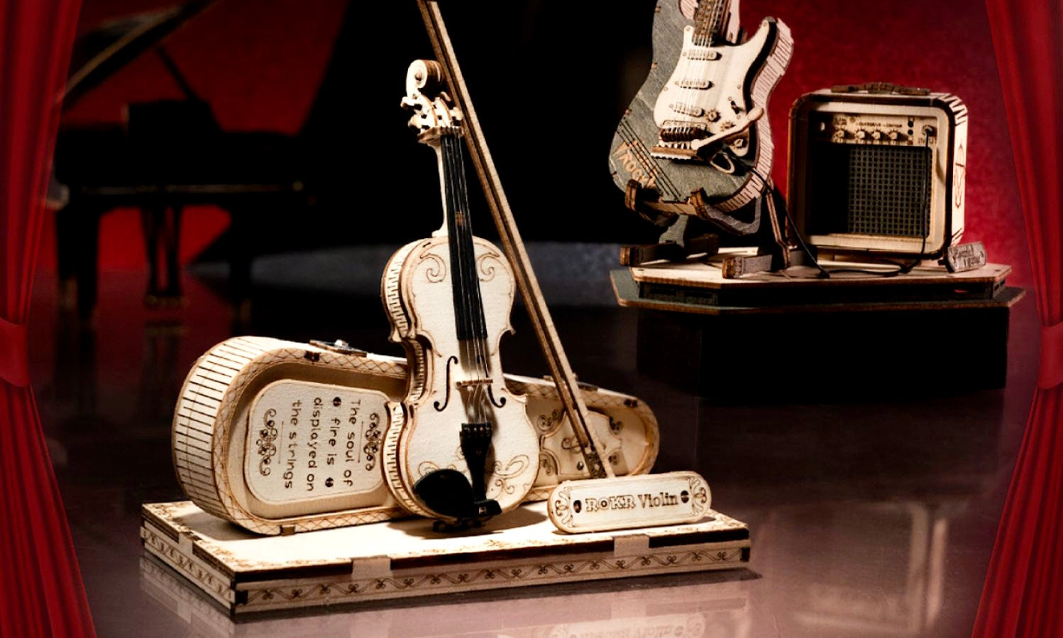 4 Instrument Wooden 3D Puzzles for Music Lovers