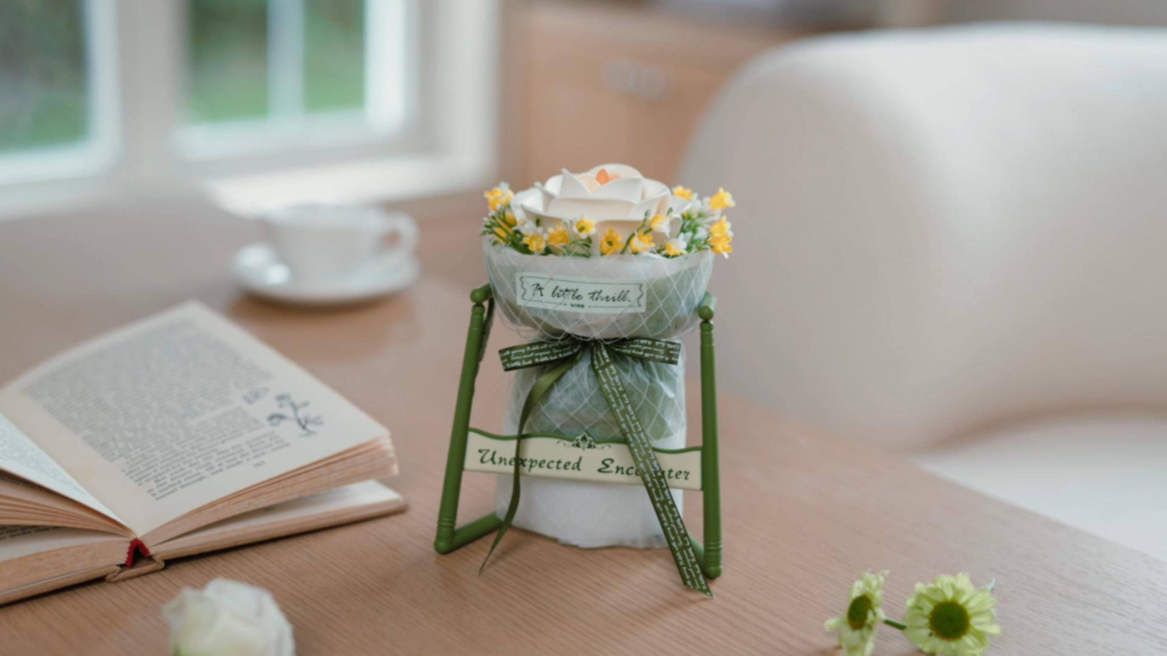 An assembled ROKR White Camellia on desktop.