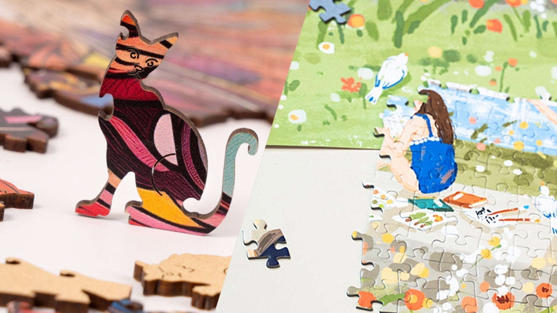 banner-Ribbon vs. Random Cut Puzzles