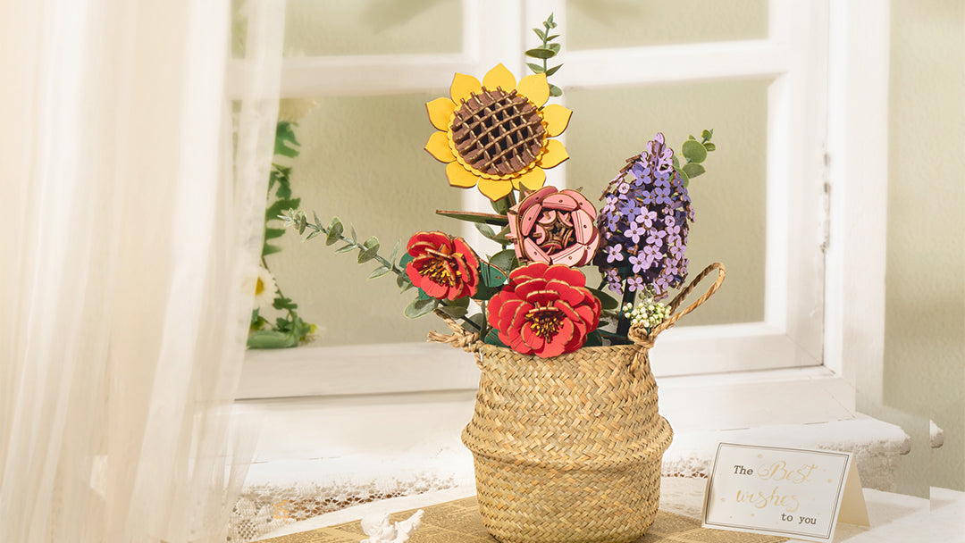 Pclapora Kit 12 Bouquets De Fleurs En Papier DIY – Créatif Pour Enfants, Cadeaux Fête Des Mères, Enseignants, Anniversaire – Matériel Sûr Et Facile