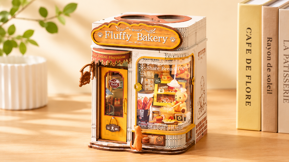 Cozy Rolife Fluffy Bakery Book Nook