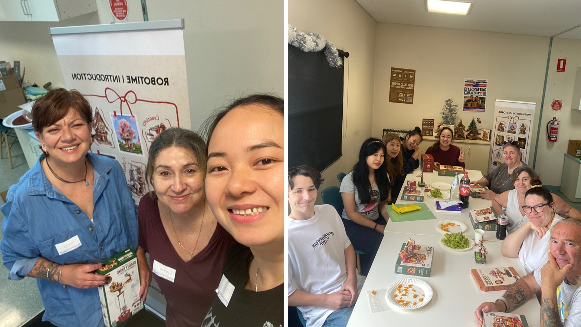 Event host Tricia with DIY meet and craft participants.