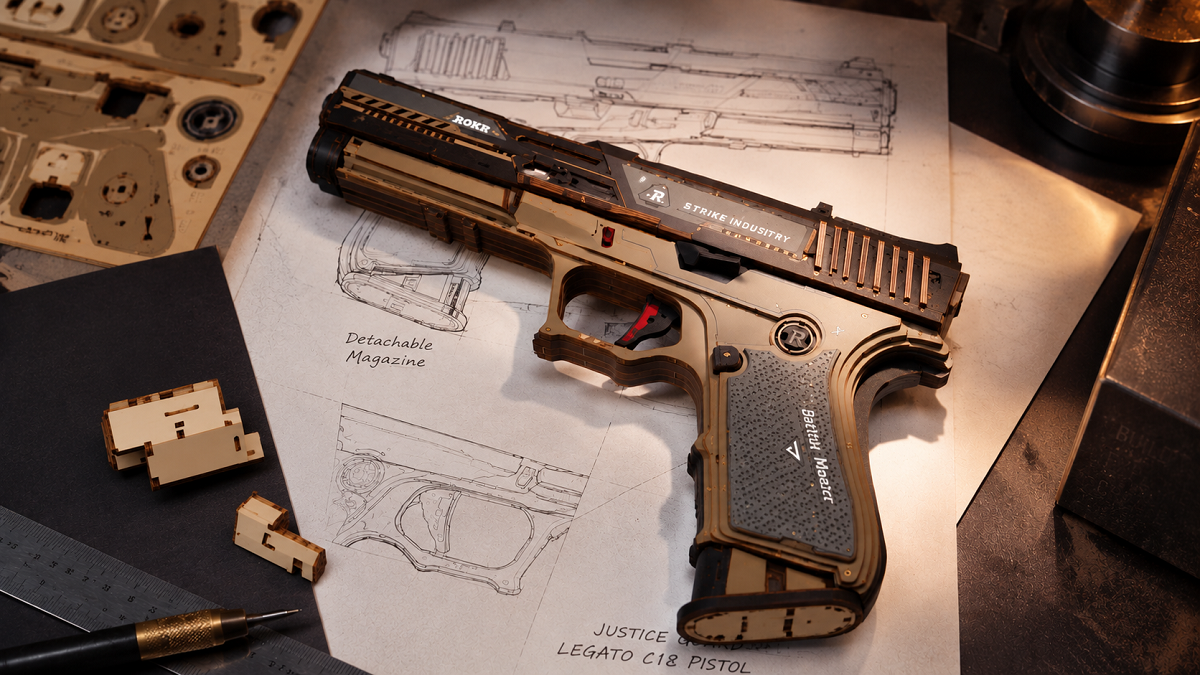 ROKR Legato C18 Wooden Rubber Band Blaster