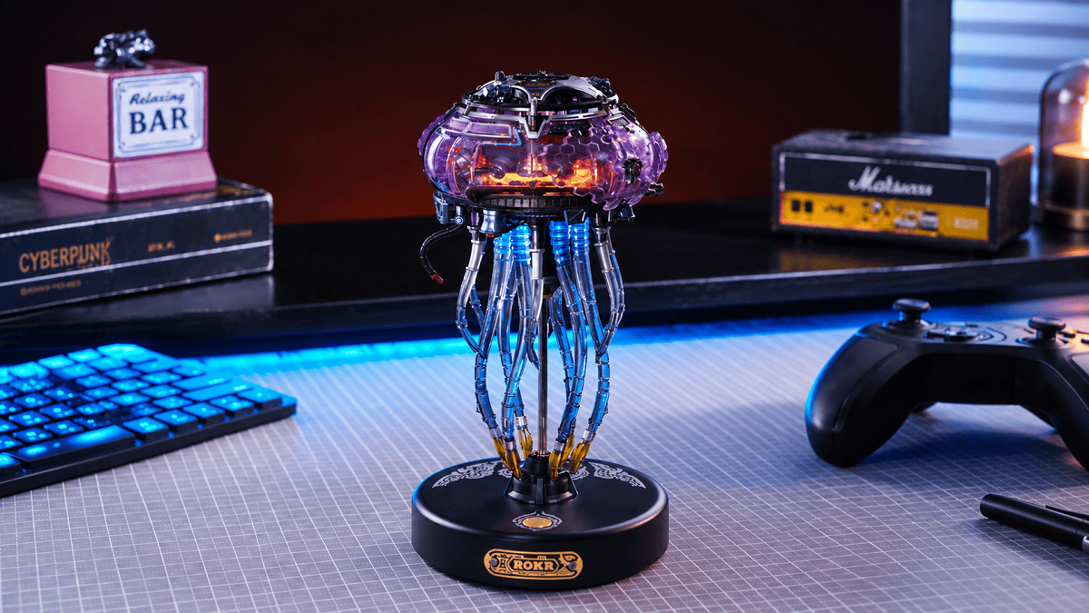 Rokr Jellyfish on Cyberpunk Desk