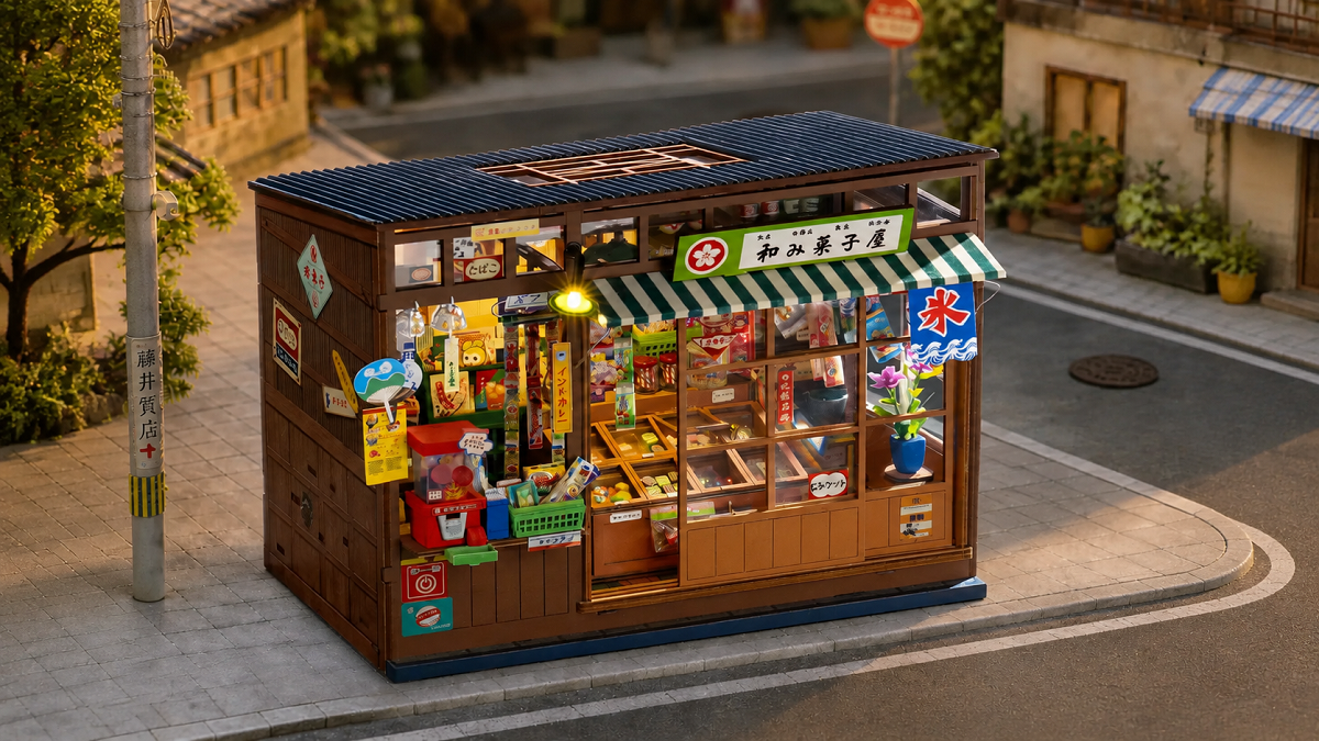 Warm Showa-Era Rolife Nostalgic Corner Shop Book Nook