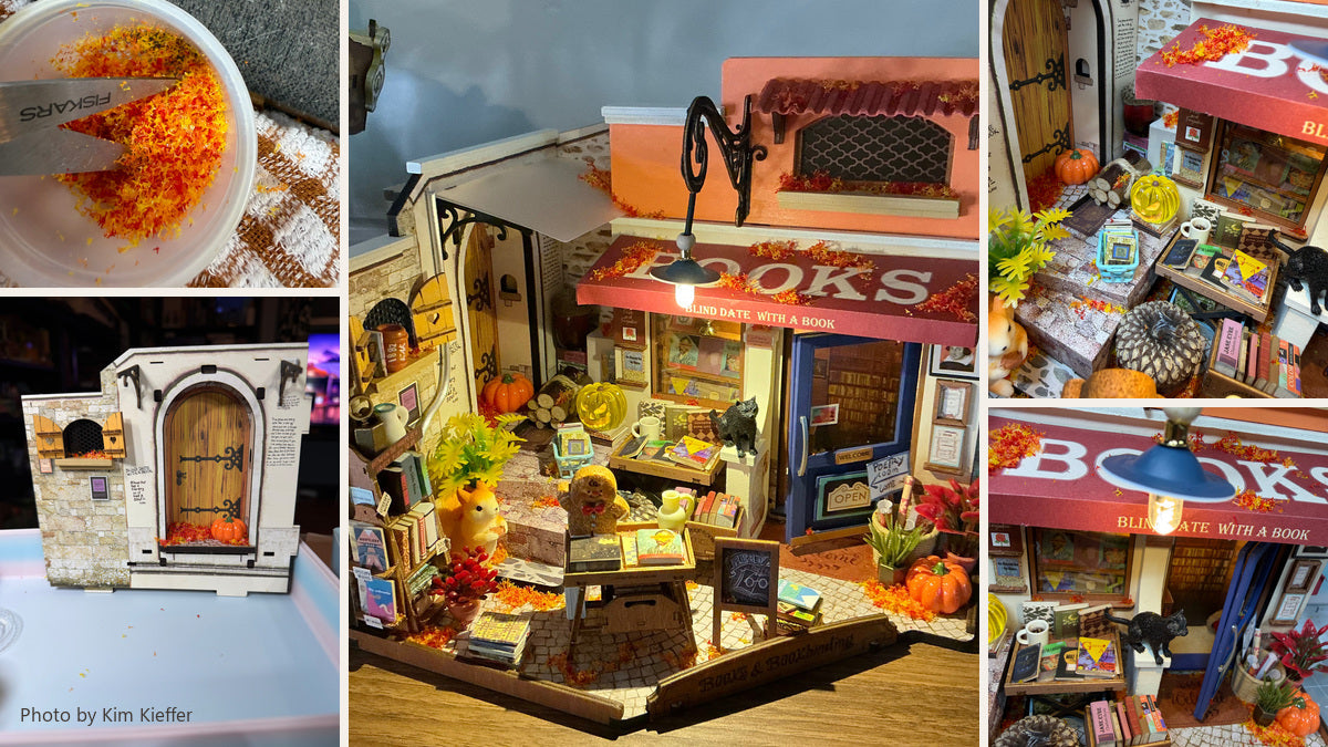 Kim Kieffer's autumn Rolife Corner Bookstore customization with close-up details