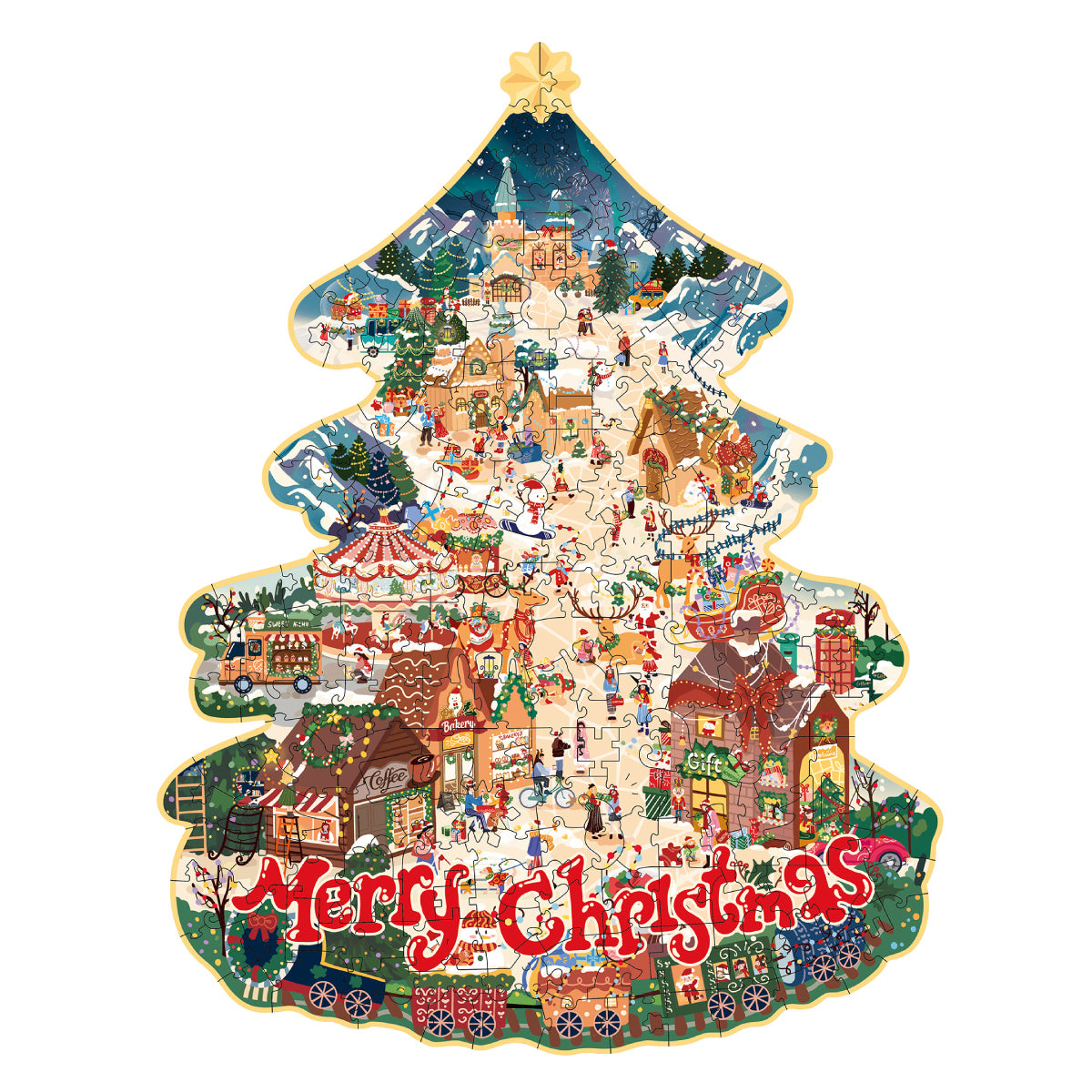 Rowood Christmas Town Wooden Jigsaw Puzzle TA007