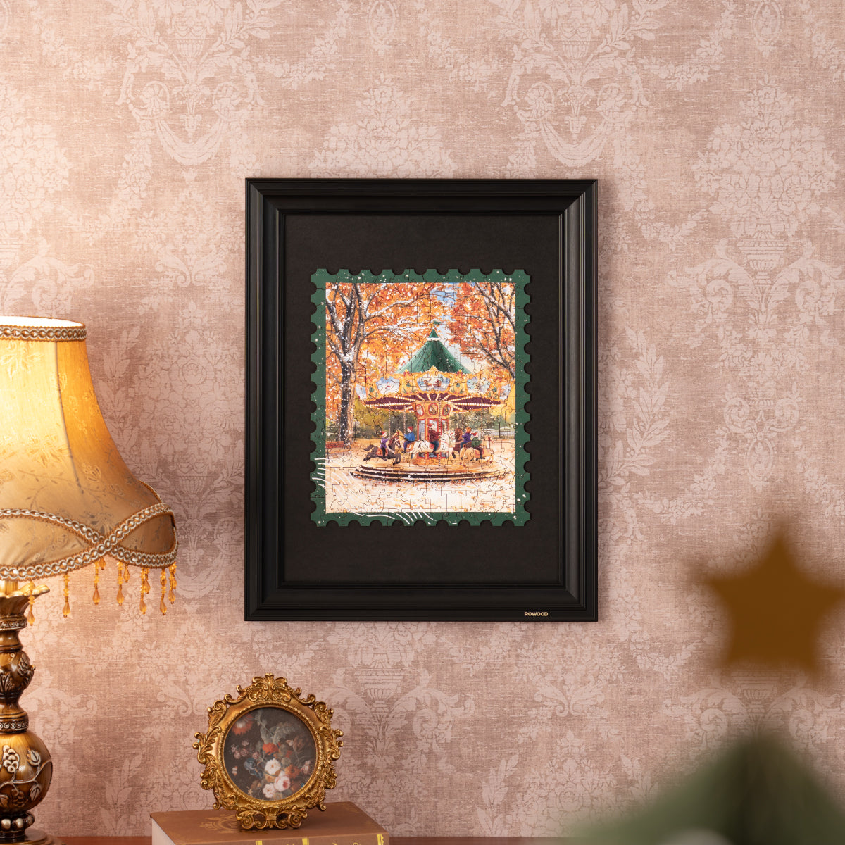 Rowood Golden Autumn Carousel Wooden Jigsaw Puzzle TA008