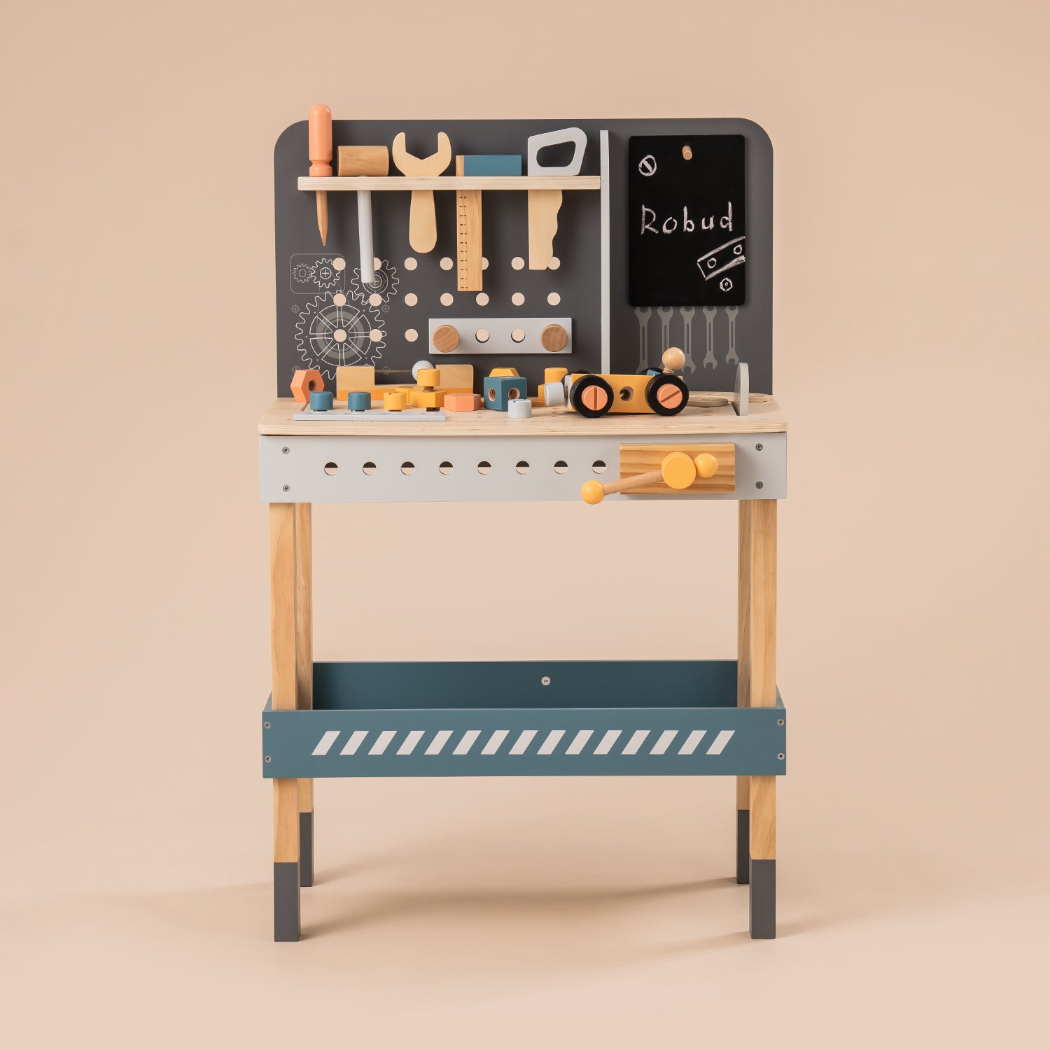 ROBUD Holz-Werkzeugbank für Kinder, Spielzeug-Spielwerkbank WG190
