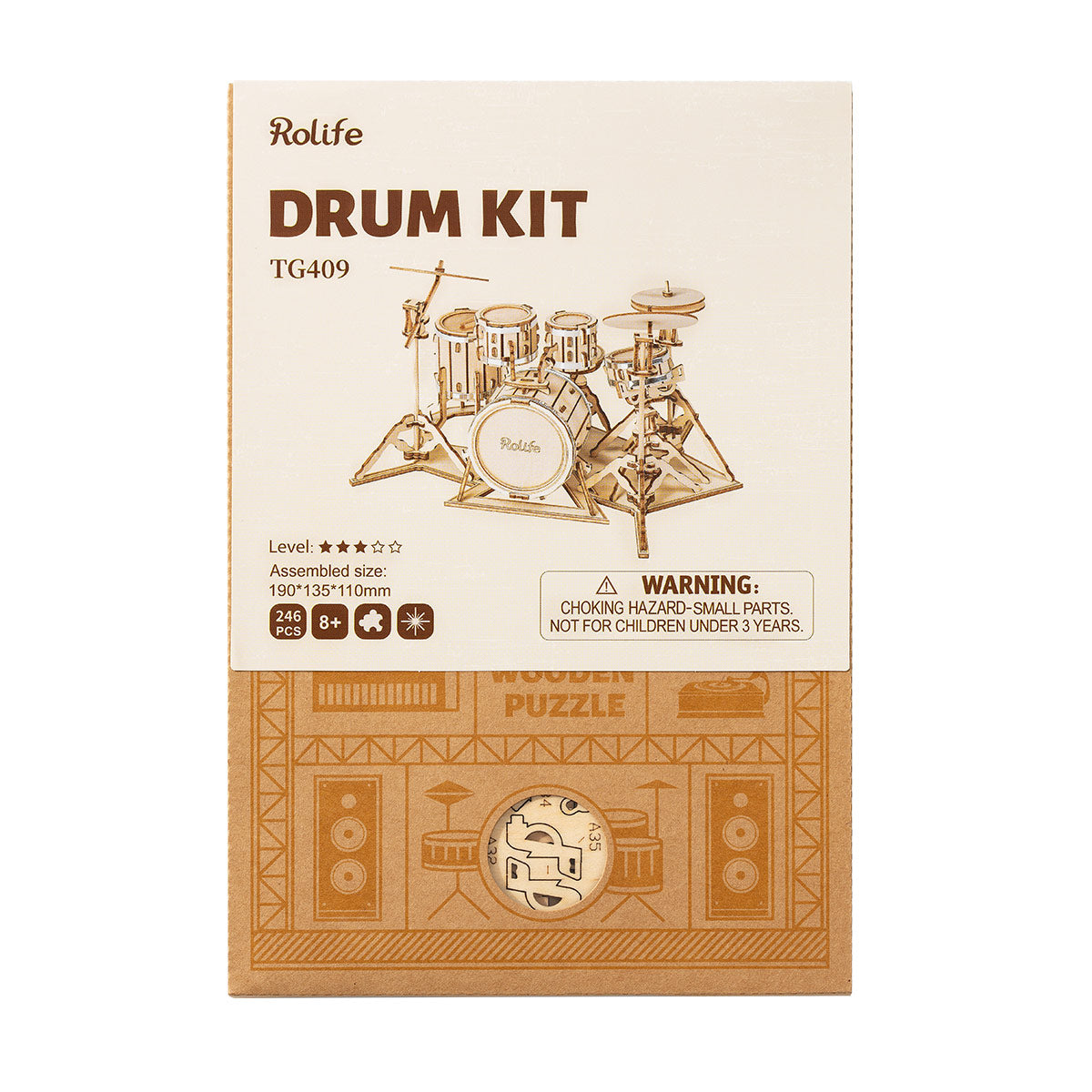 Rolife Drum Kit 3D Holzpuzzle TG409