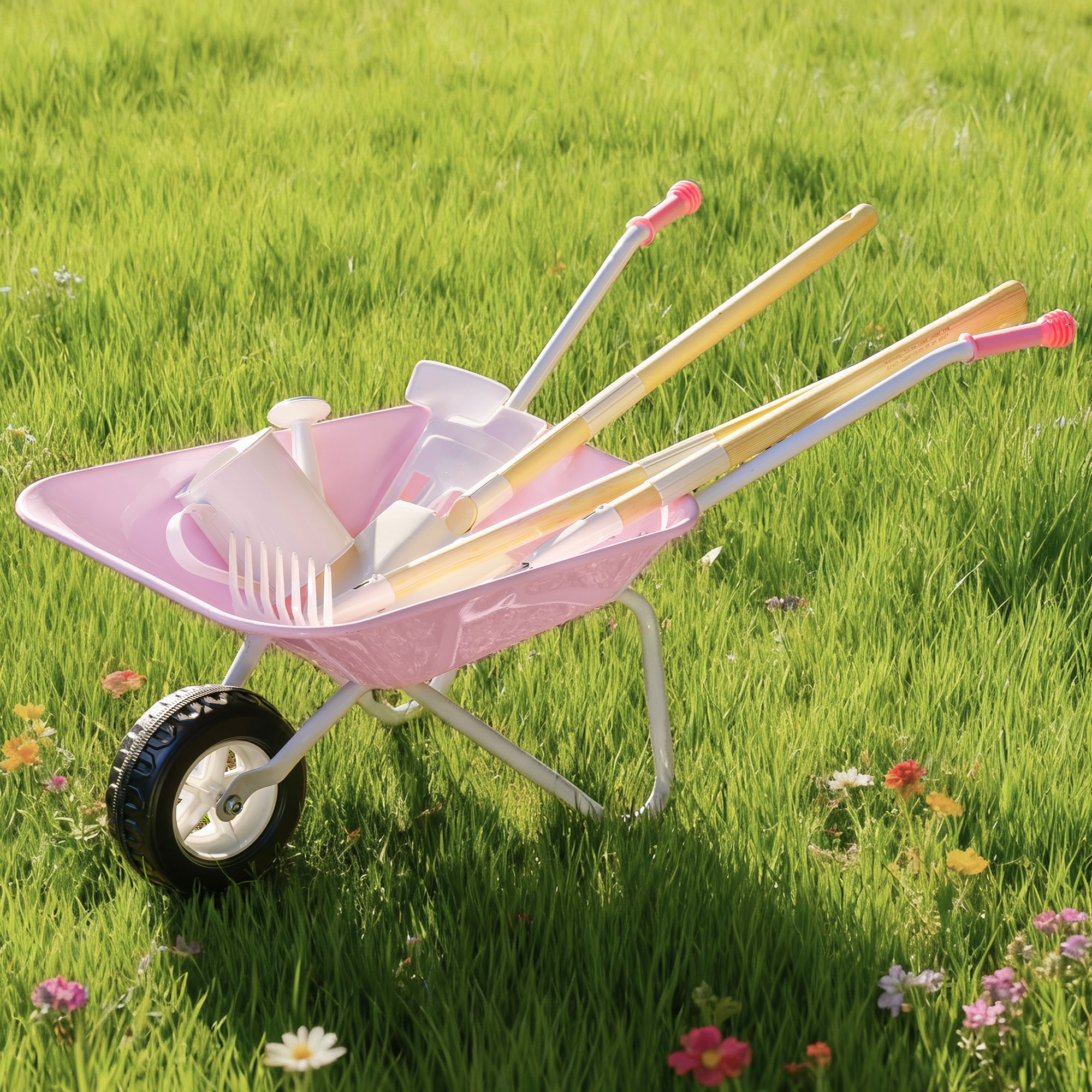 ROBUD Kids Wheelbarrow with Gardening Set
