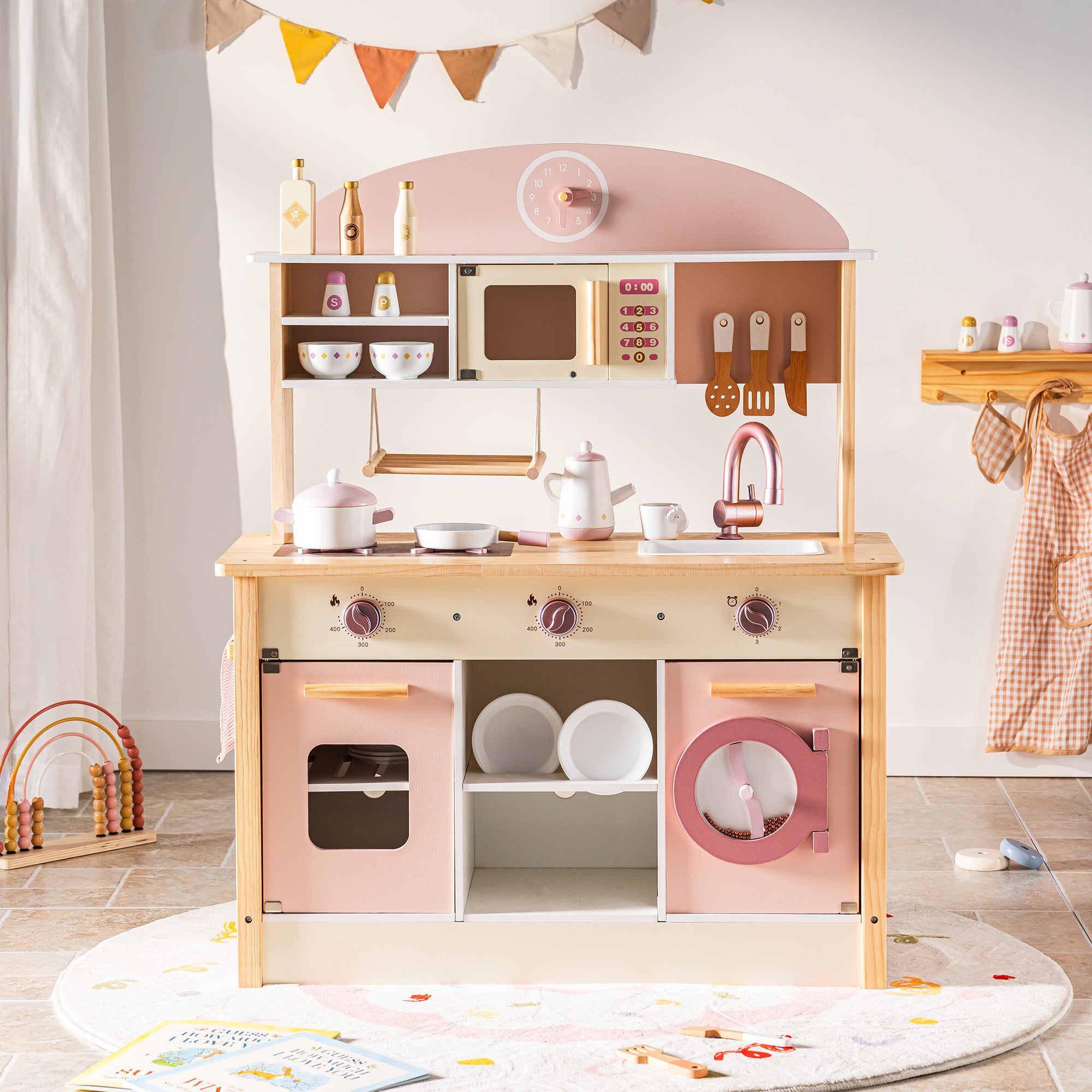 Robud Wooden Kids Kitchen PlaySet Seris -Pink