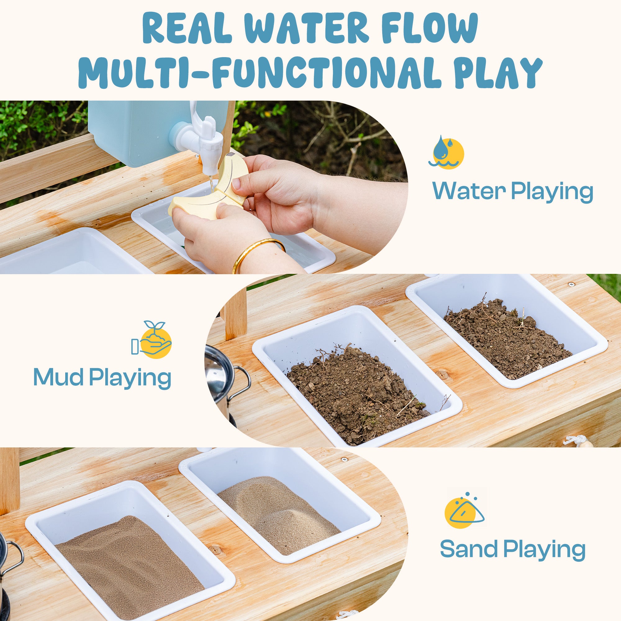 ROBUD Outdoor Garden Mud Kitchen for Kids