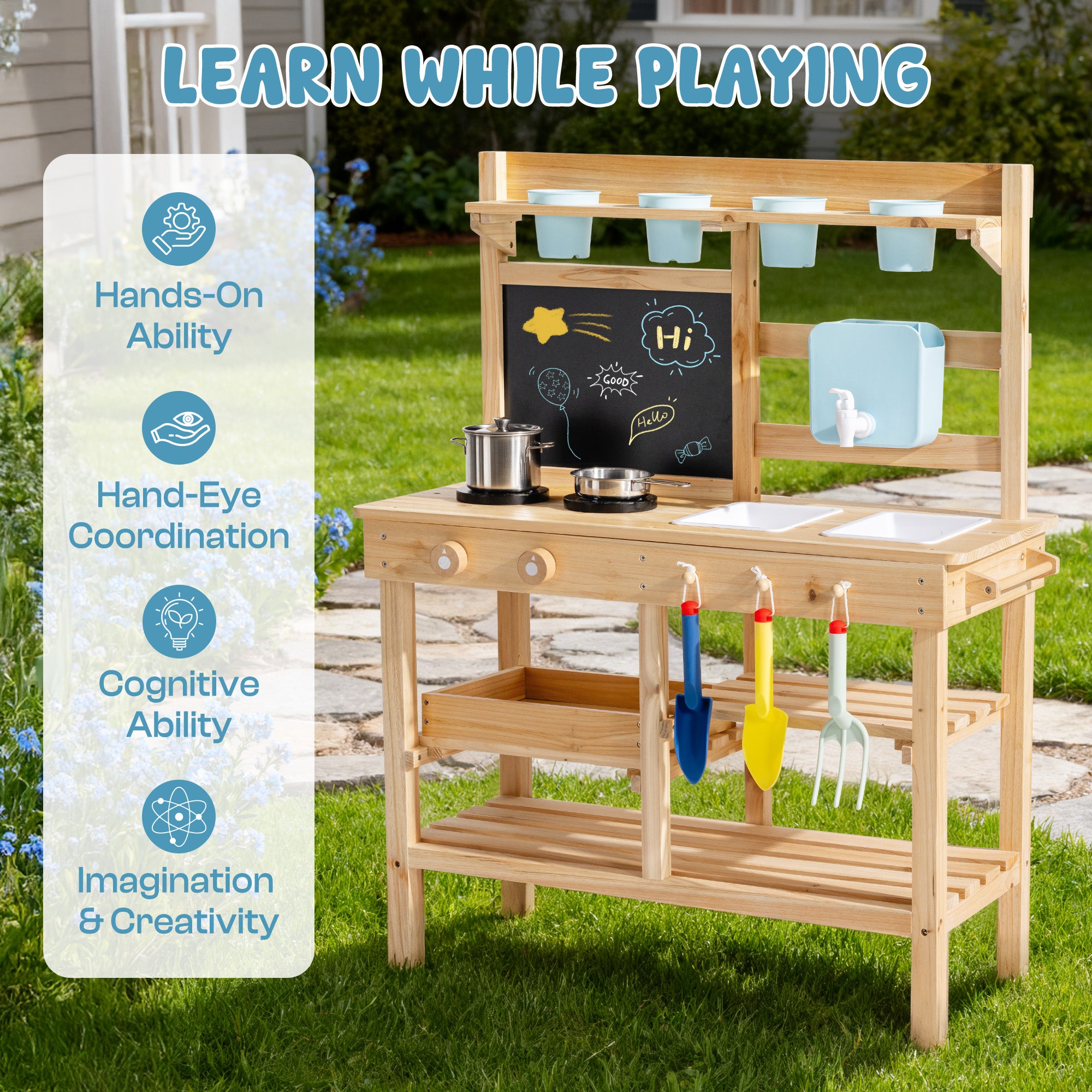 ROBUD Outdoor Garden Mud Kitchen for Kids