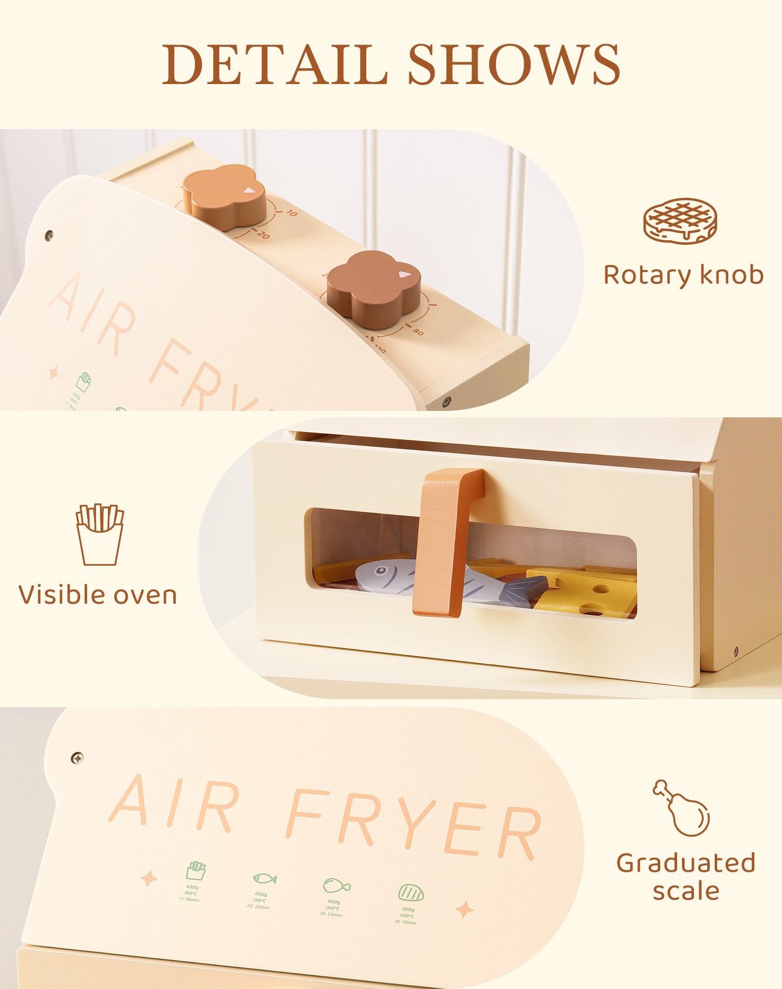 ROBUD Wooden Play Air Fayer Creamy