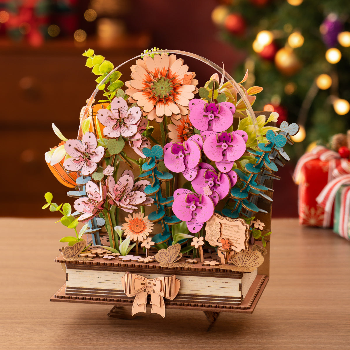 Rowood Wooden Blooming Book DIY Flower Bouquet 3D Puzzle TW04H