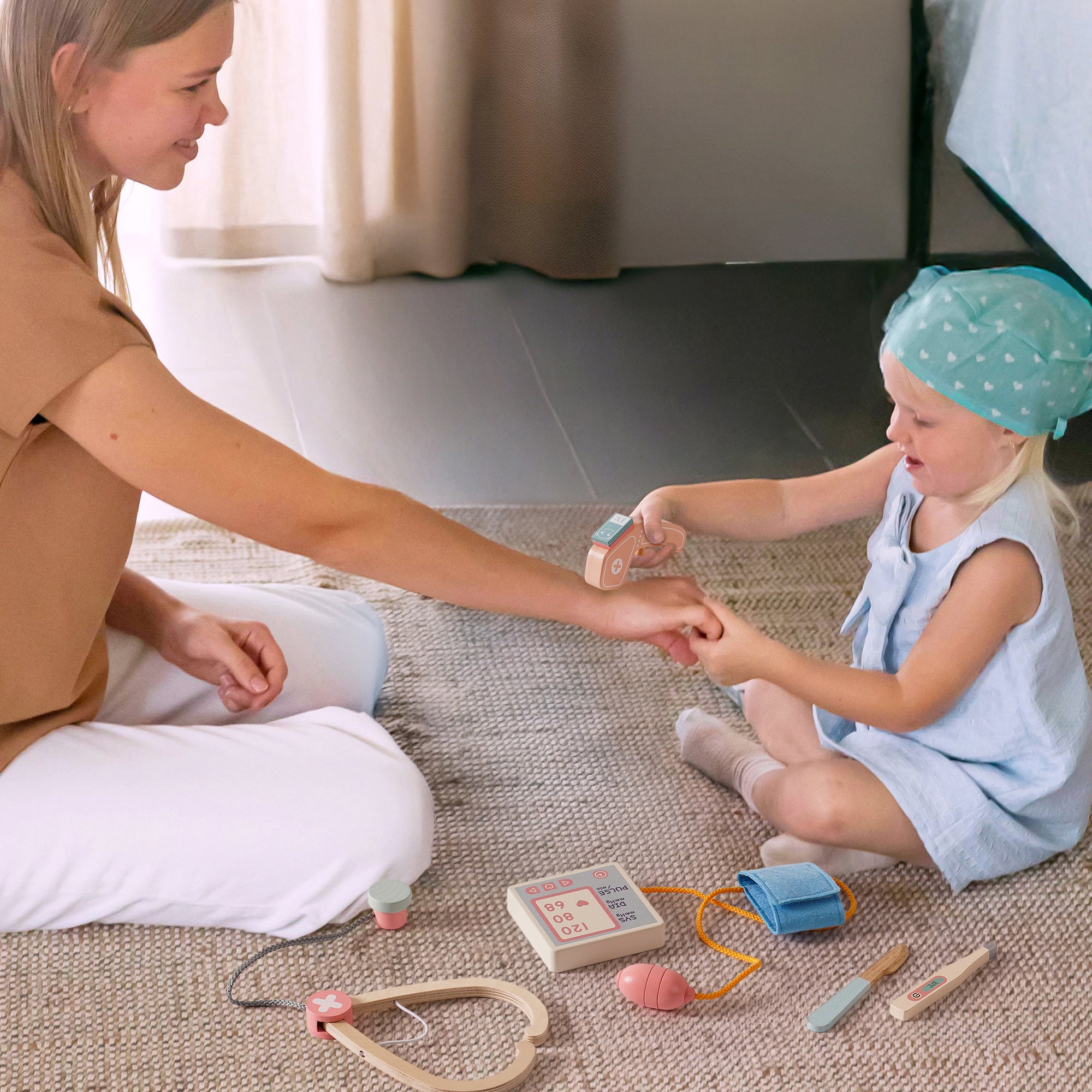 ROBUD Wooden Doctor's Activity Center Toy Set