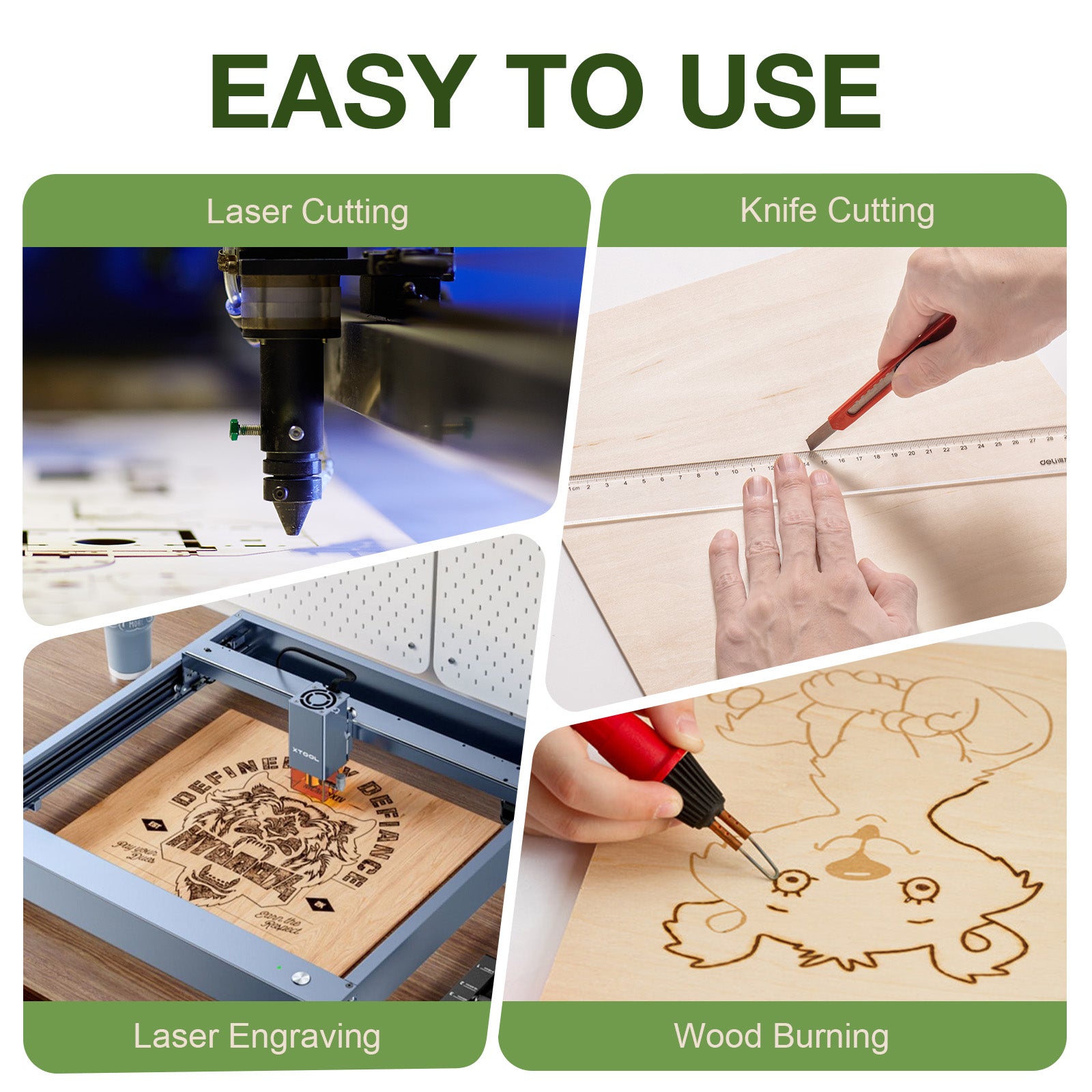 ROBOTIME Basswood & Walnut Plywood Sheets for Laser Cutting