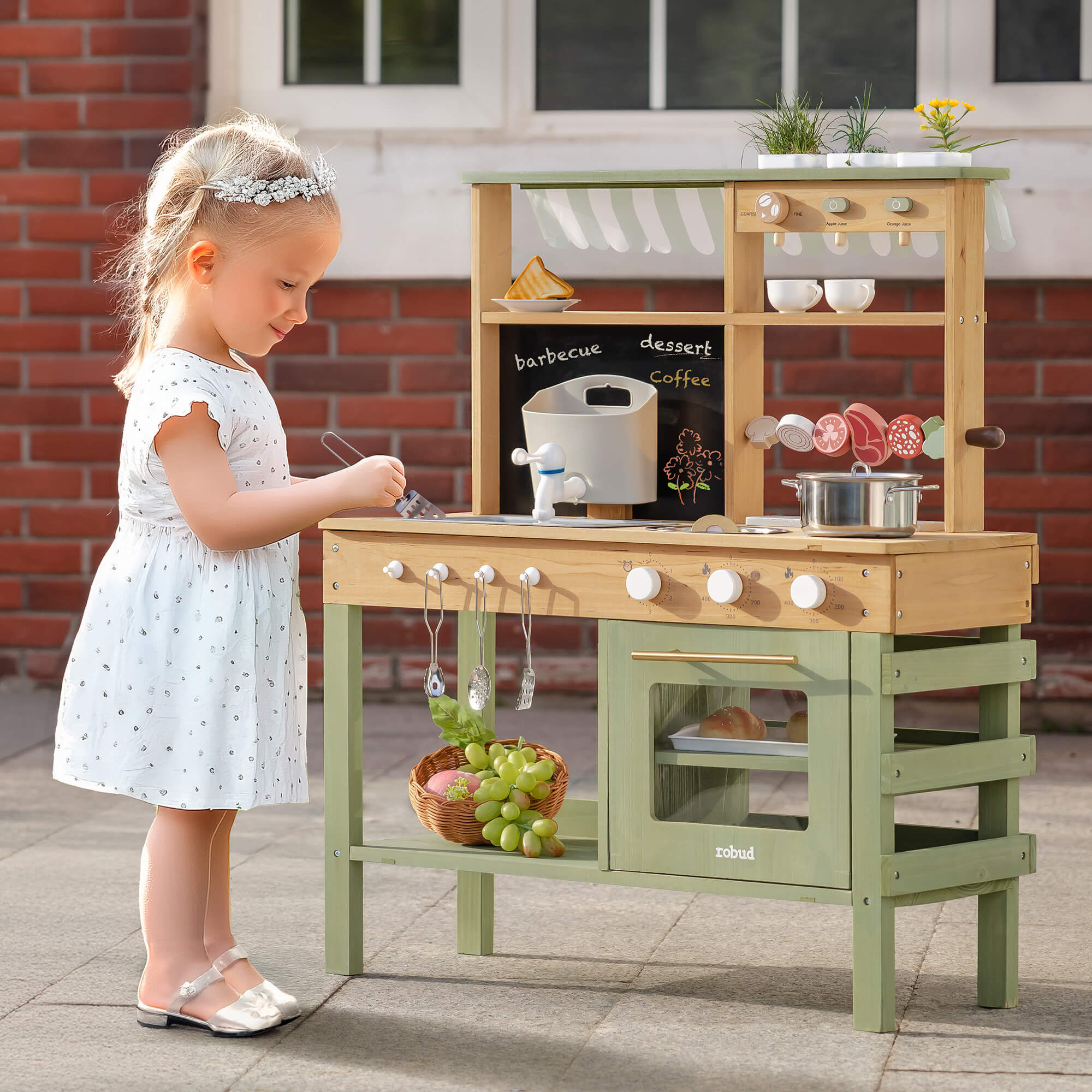 ROBUD Outdoor Mud Play Kitchen Green