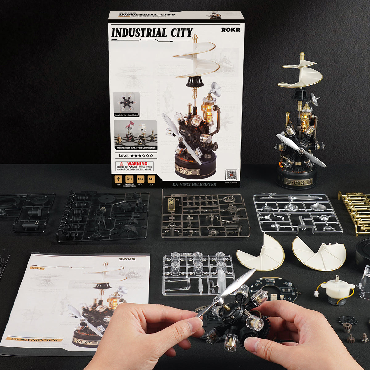 ROKR Leonardo da Vinci's helikopter mechanische 3D-puzzel CGL01