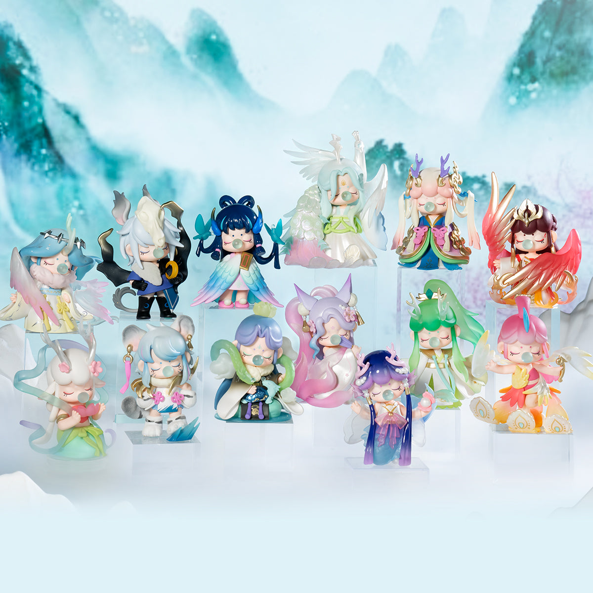 Rolife Nanci Oriental Auspiciousness Surprise Figure Dolls full set of six characters displayed together with varied