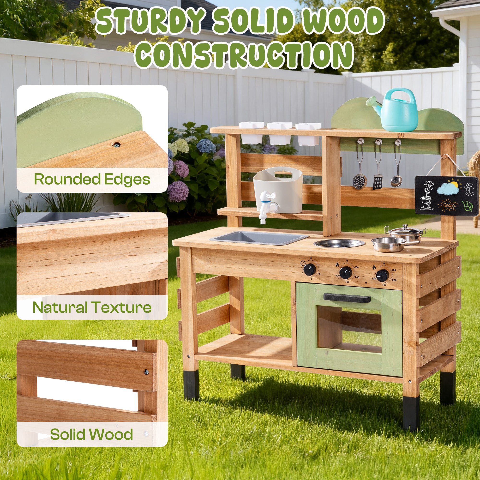 ROBUD Outdoor Mud Play Kitchen with Removable Sink