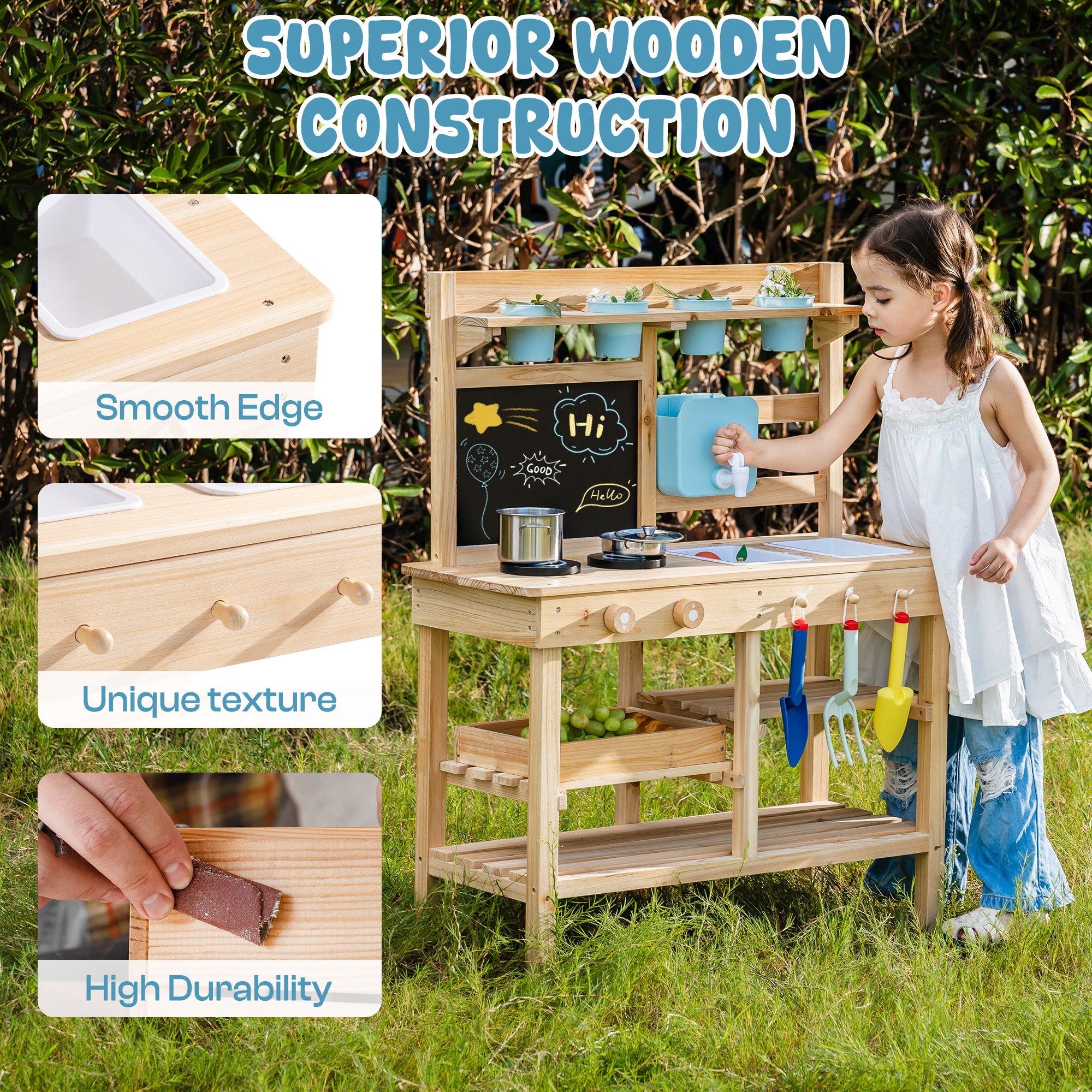 ROBUD Outdoor Garden Mud Kitchen for Kids