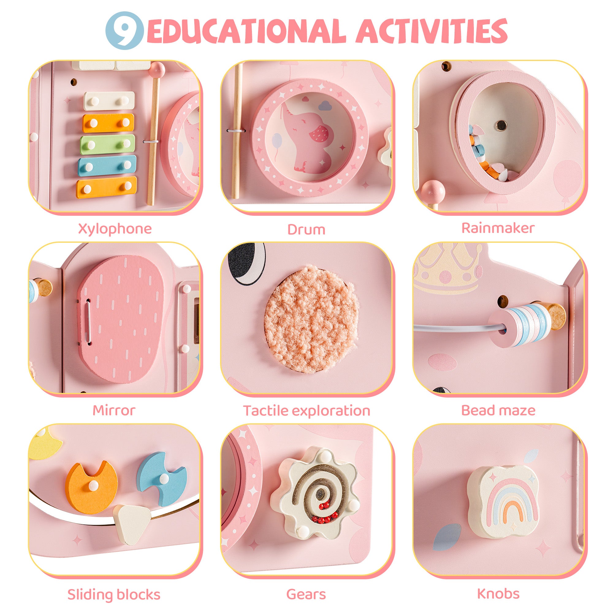 ROBUD Wooden Cream Elephant Busy Board