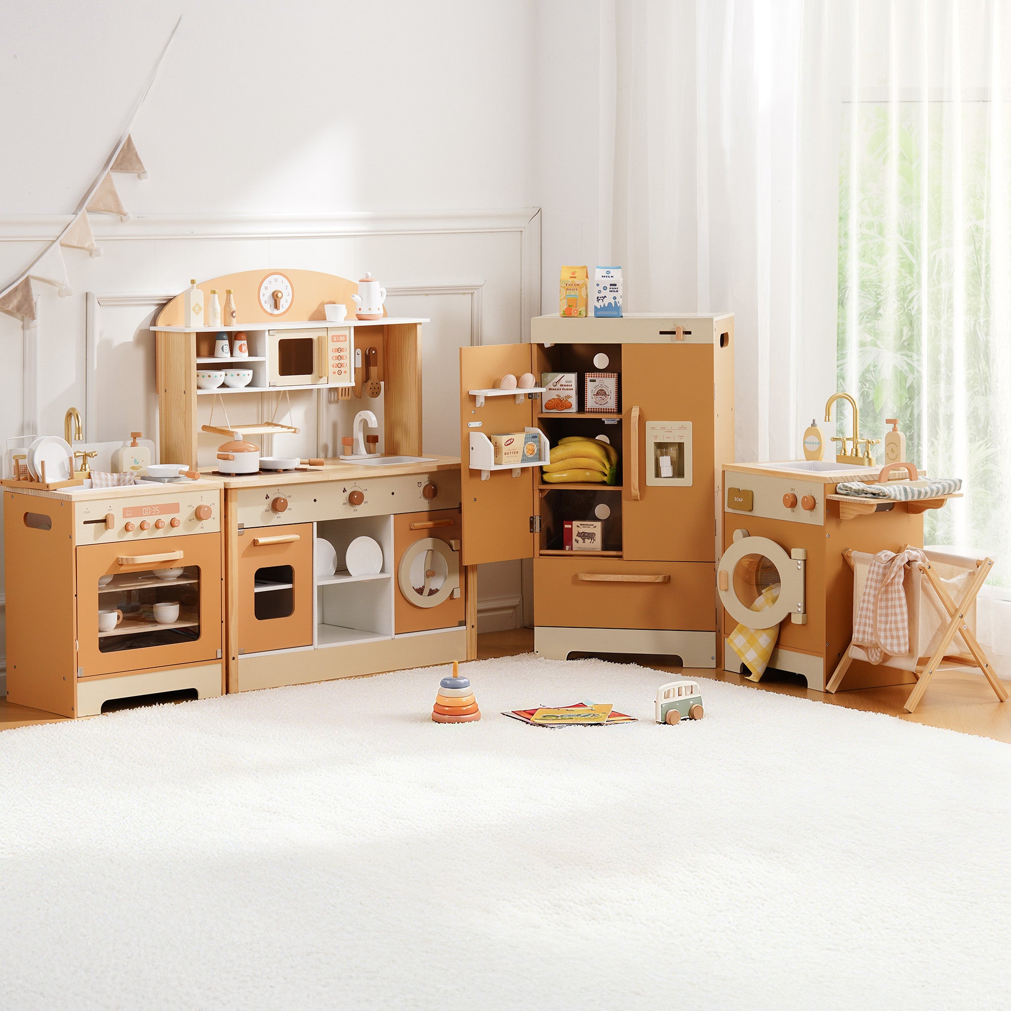 Robud Wooden Kids Kitchen PlaySet Series - Caramel
