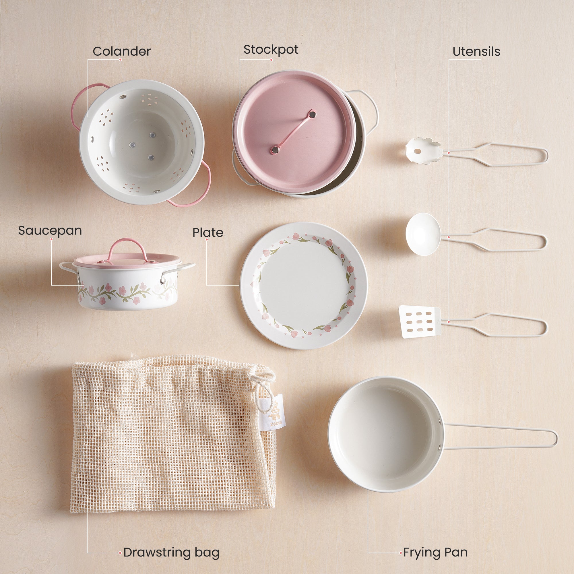 ROBUD Tinplate Pretend Cooking Utensils