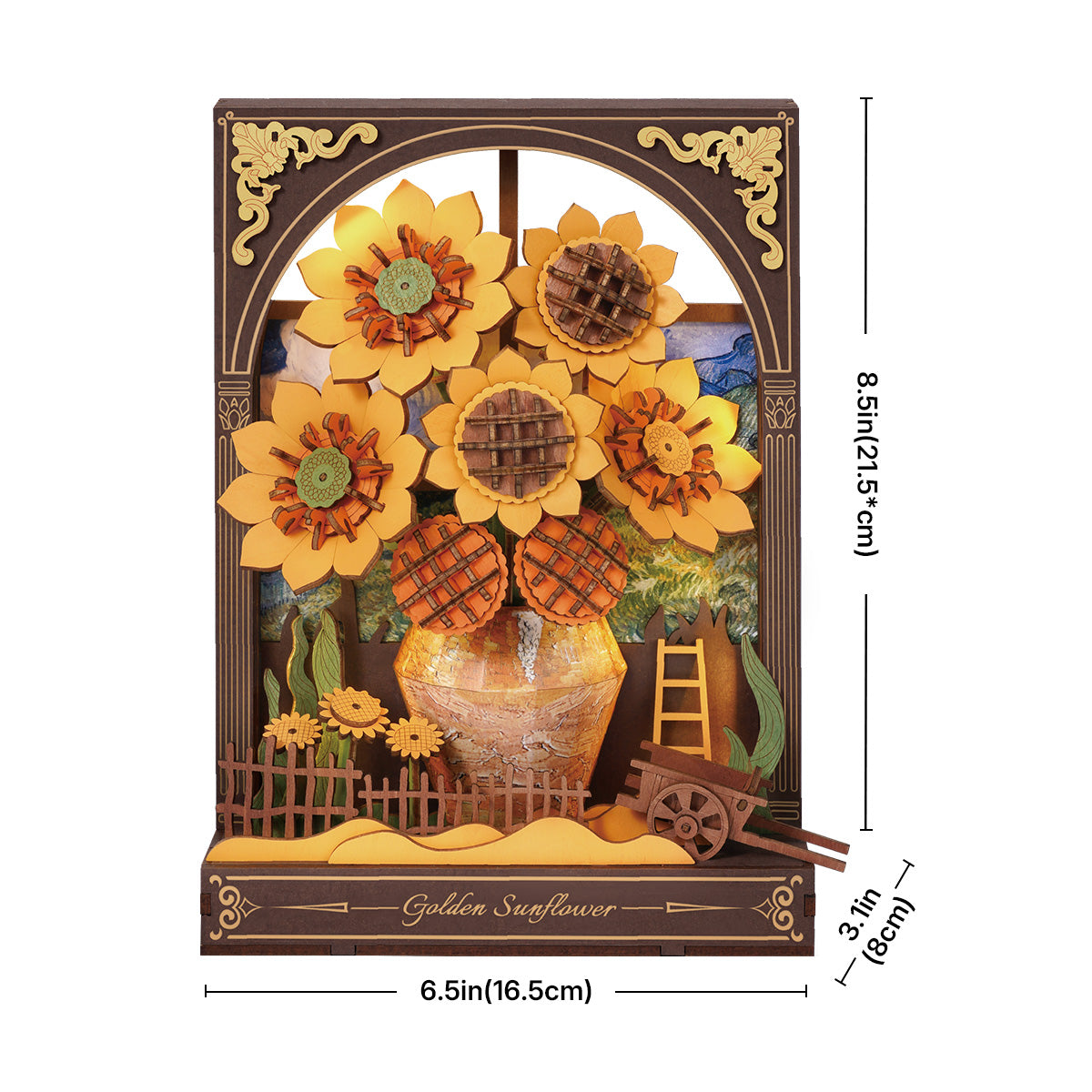 Rowood Golden Sunflower Wall Art 3D Wooden Puzzle TH002