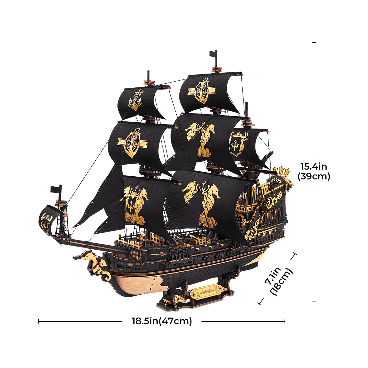ROKR The Seahorse Barque 3D Wooden Puzzle MCB02