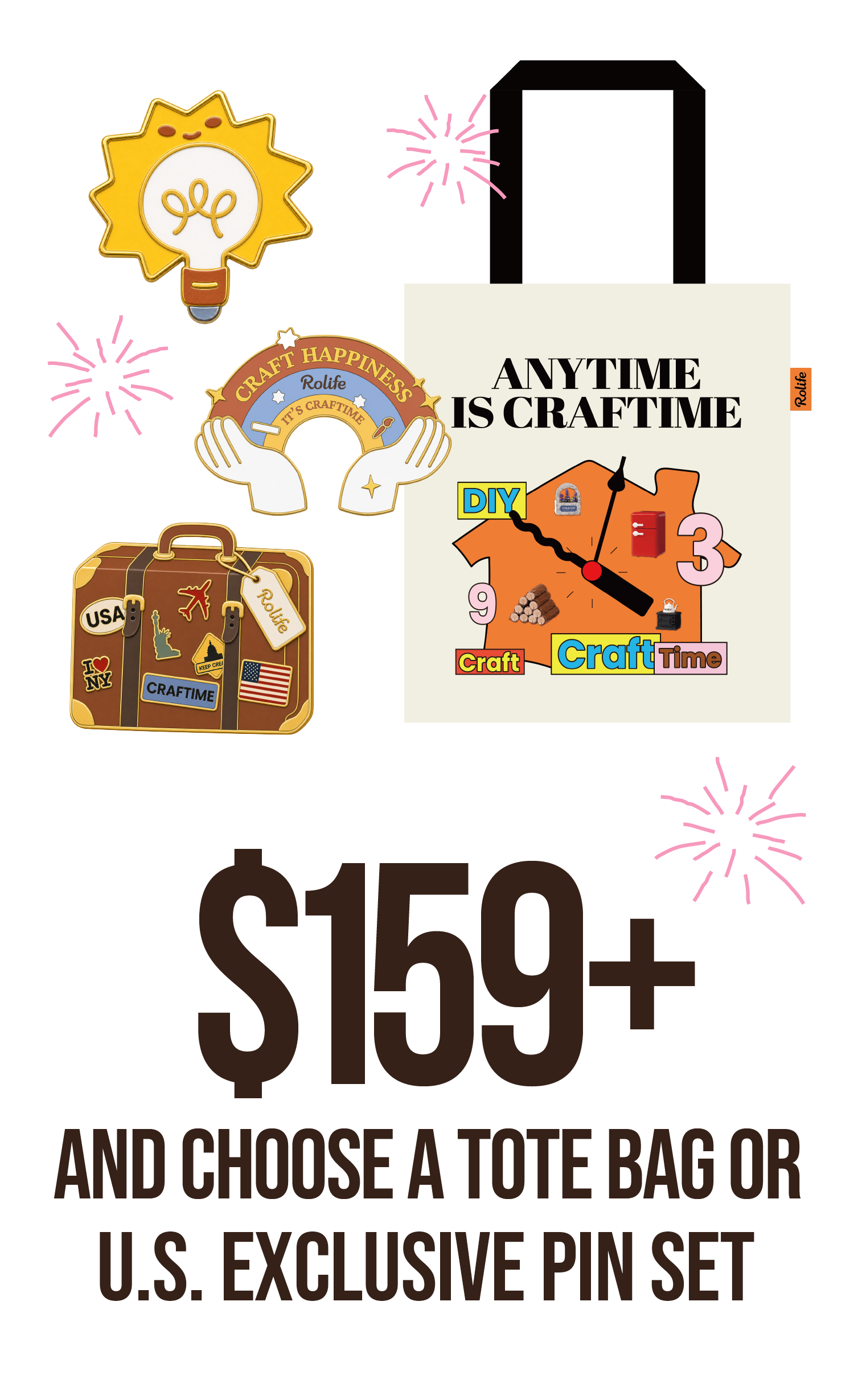 Rolife anniversary $159+ tote bag and pin set offer