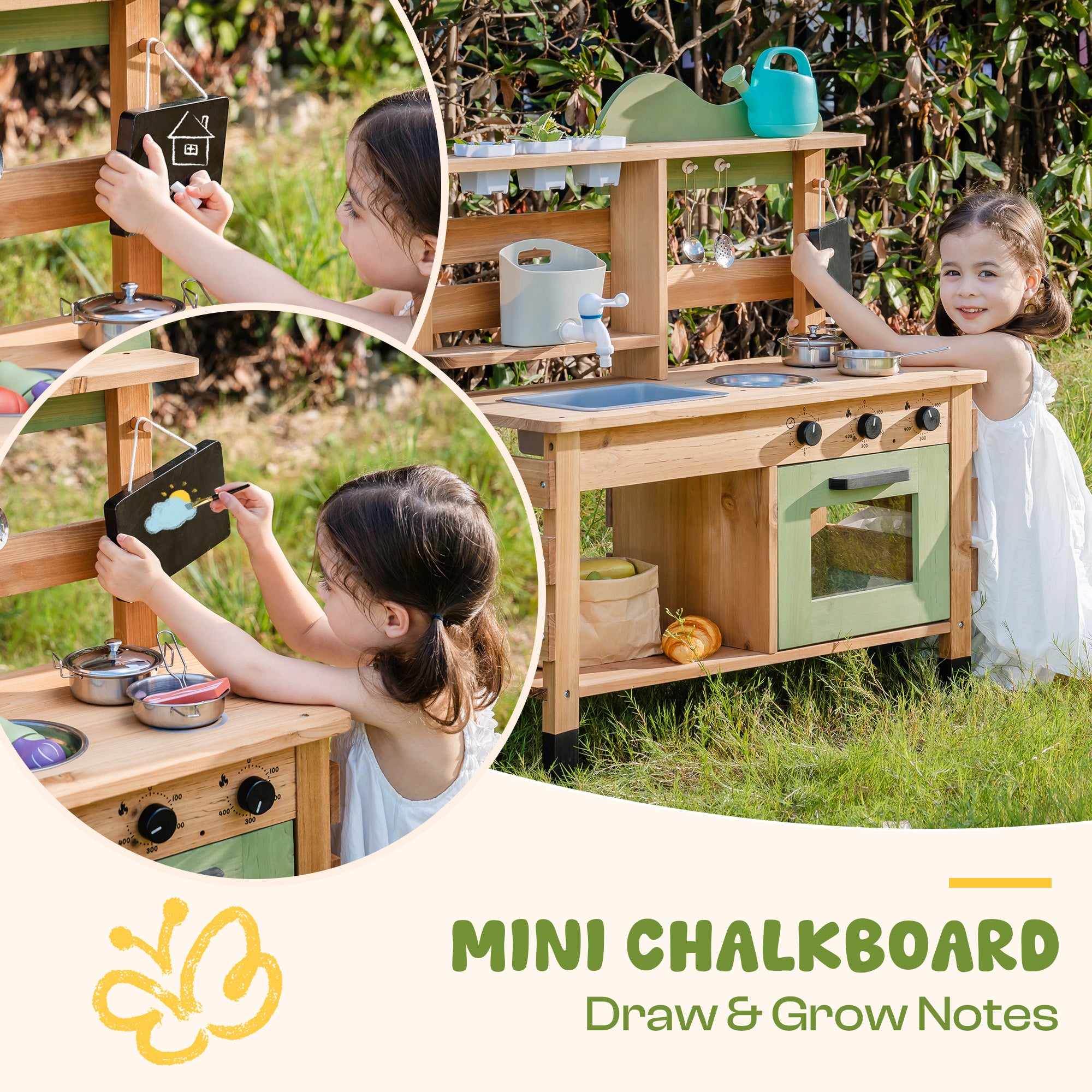 ROBUD Outdoor Mud Play Kitchen with Removable Sink