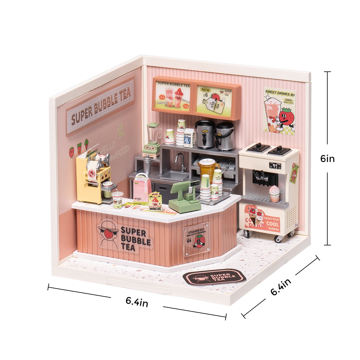 Rolife Super Creator Double Joy Bubble Tea DIY Miniature House Kit DW006