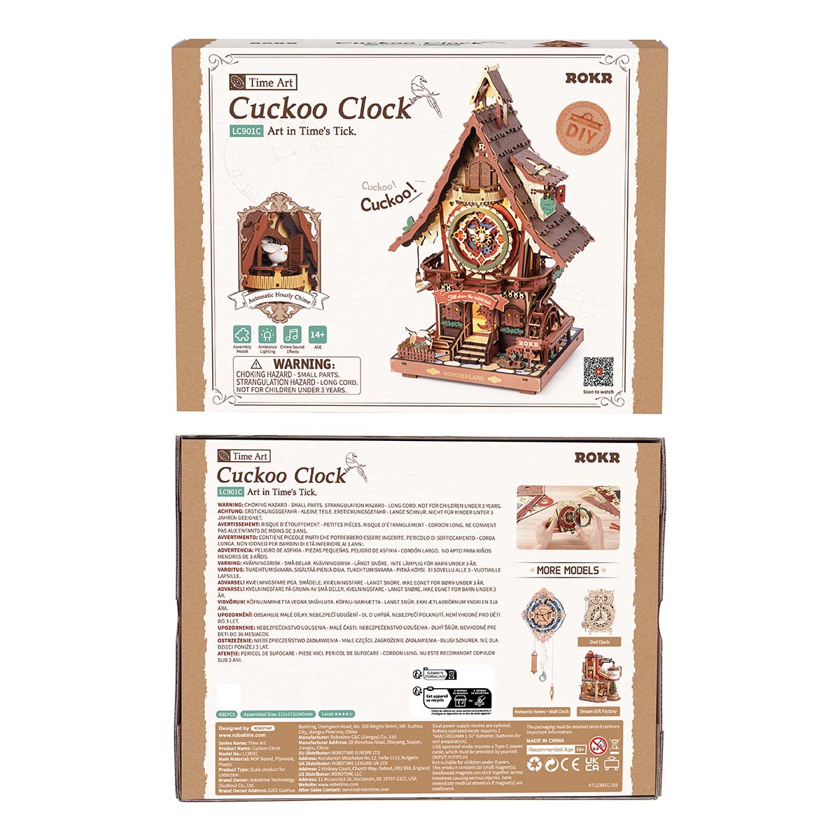 ROKR Cuckoo Clock Mechanical 3D Wooden Puzzle