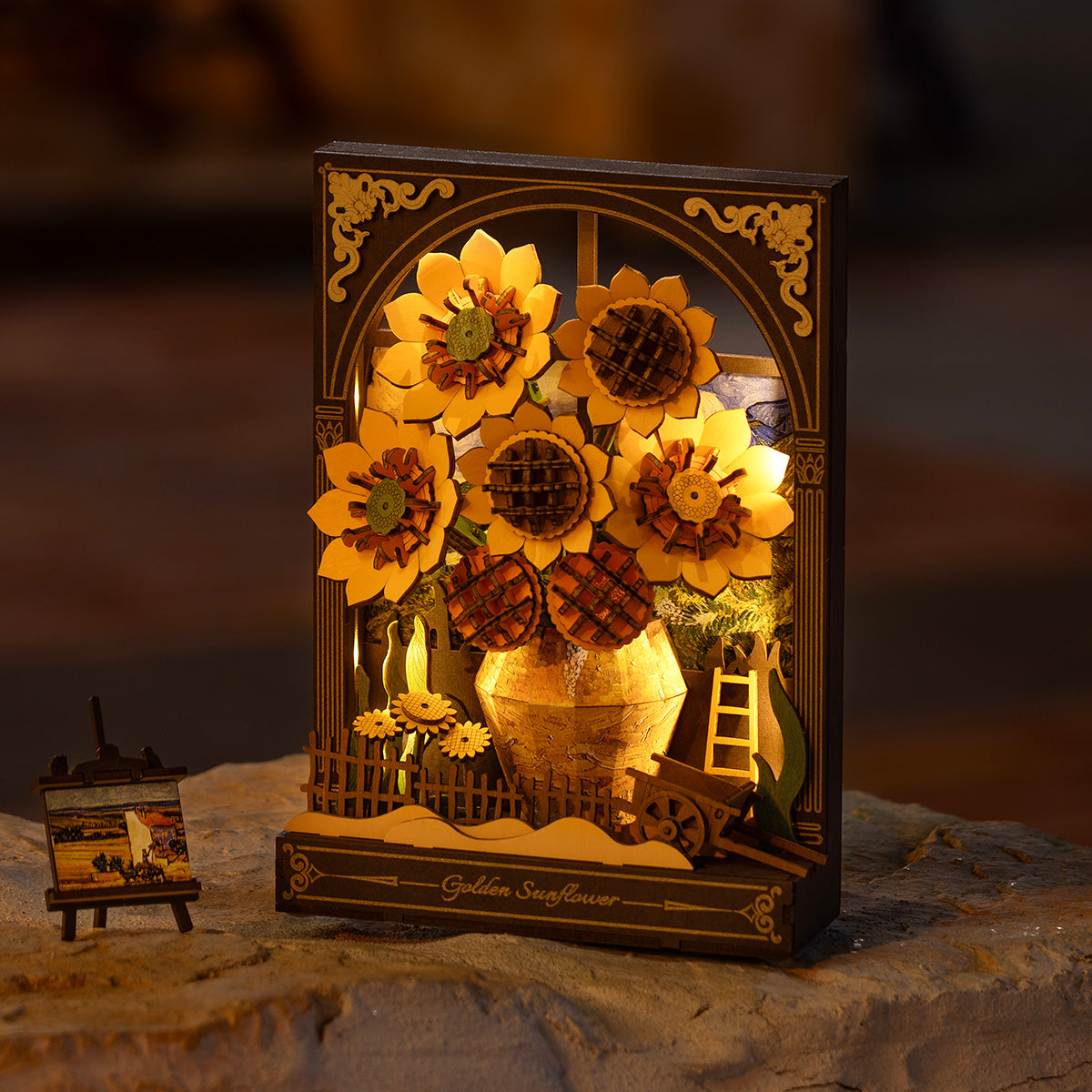Rowood Golden Sunflower Wall Art 3D Wooden Puzzle TH002