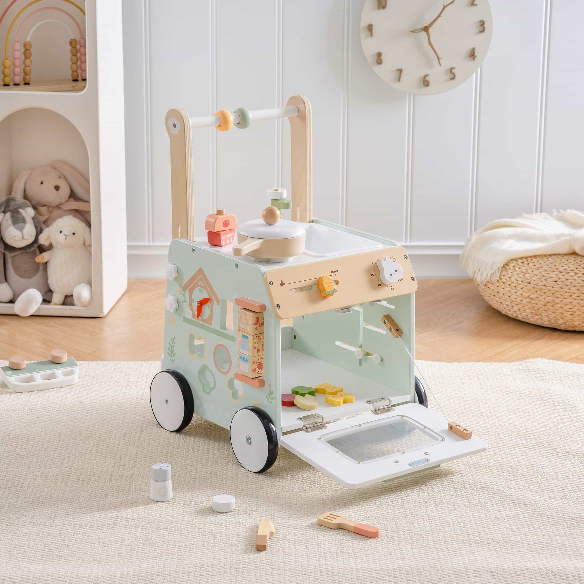 ROBUD Wooden Baby Push Walker Spring Countryside