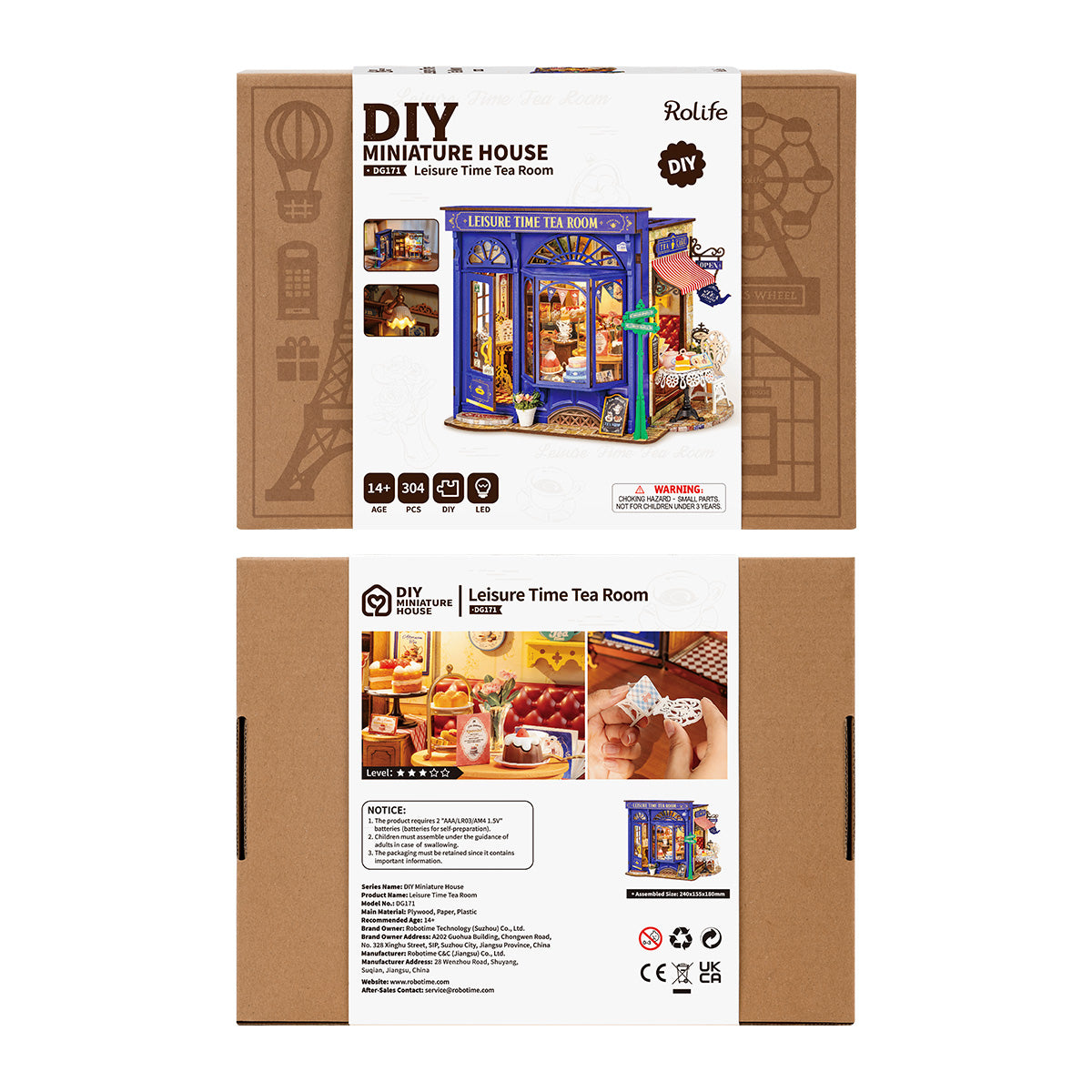 Rolife Leisure Time Tea Room DIY Miniature House DG171