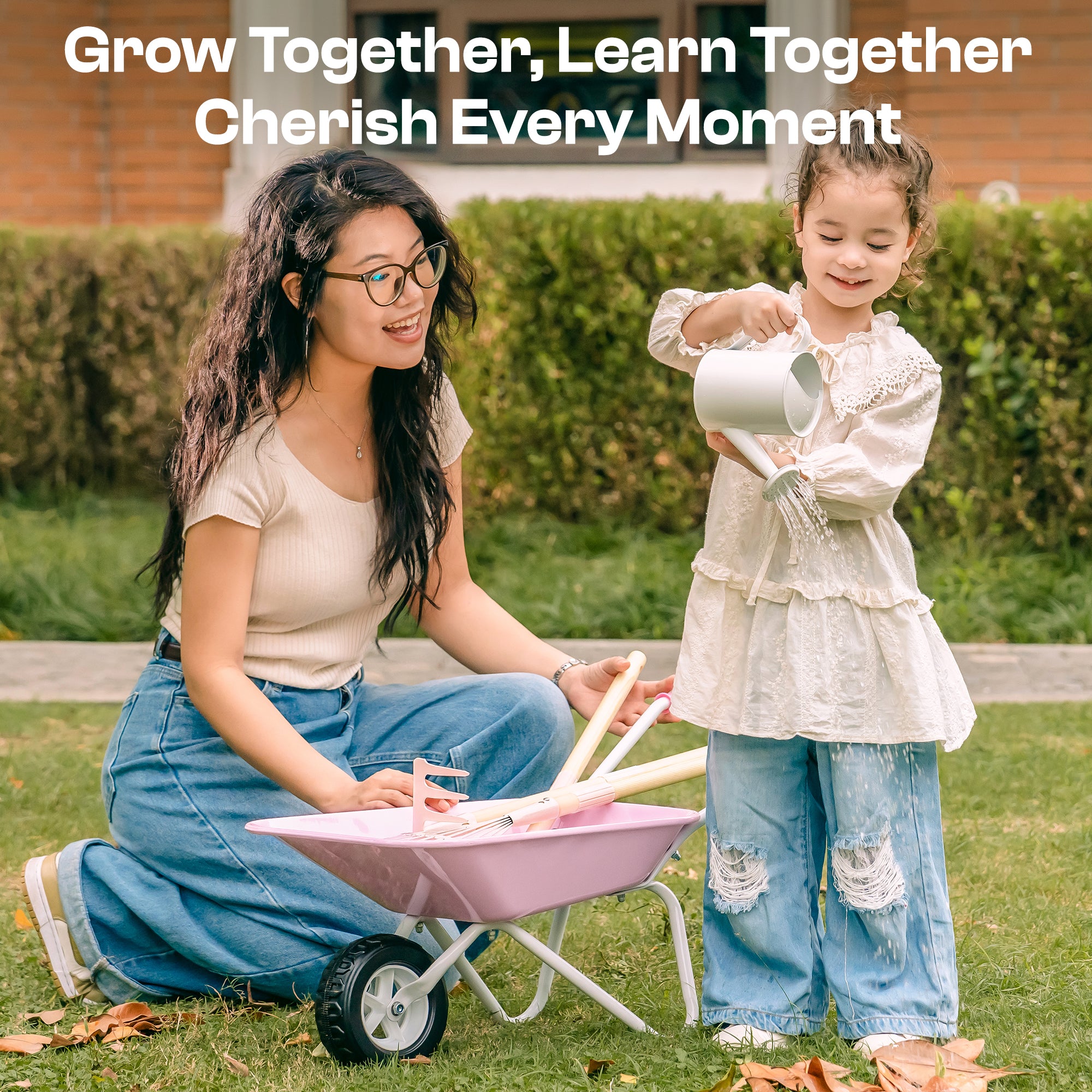 ROBUD Kids Wheelbarrow with Gardening Set