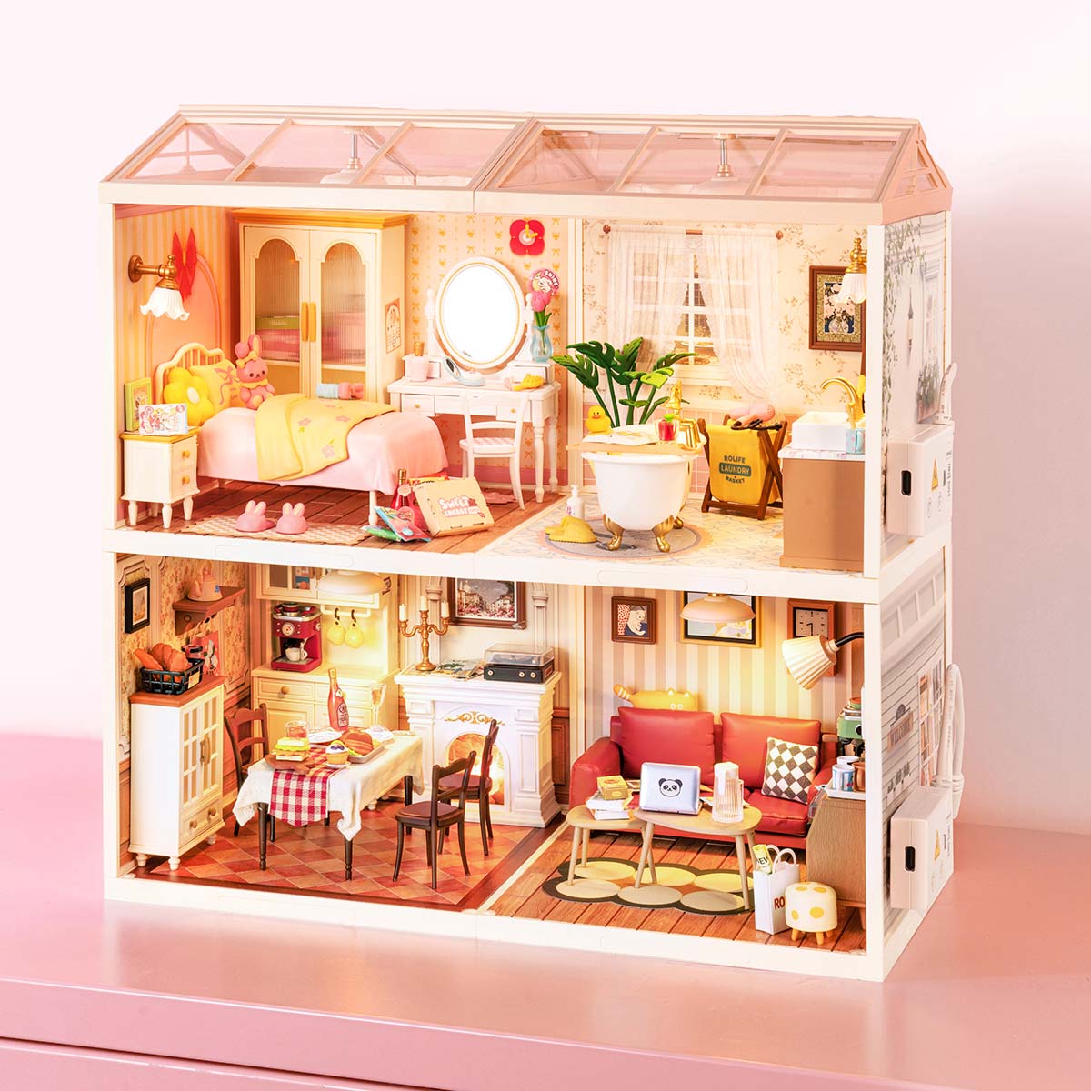 Rolife Super Creator 4 in 1 Vier-Gitter-DIY-Miniaturhaus