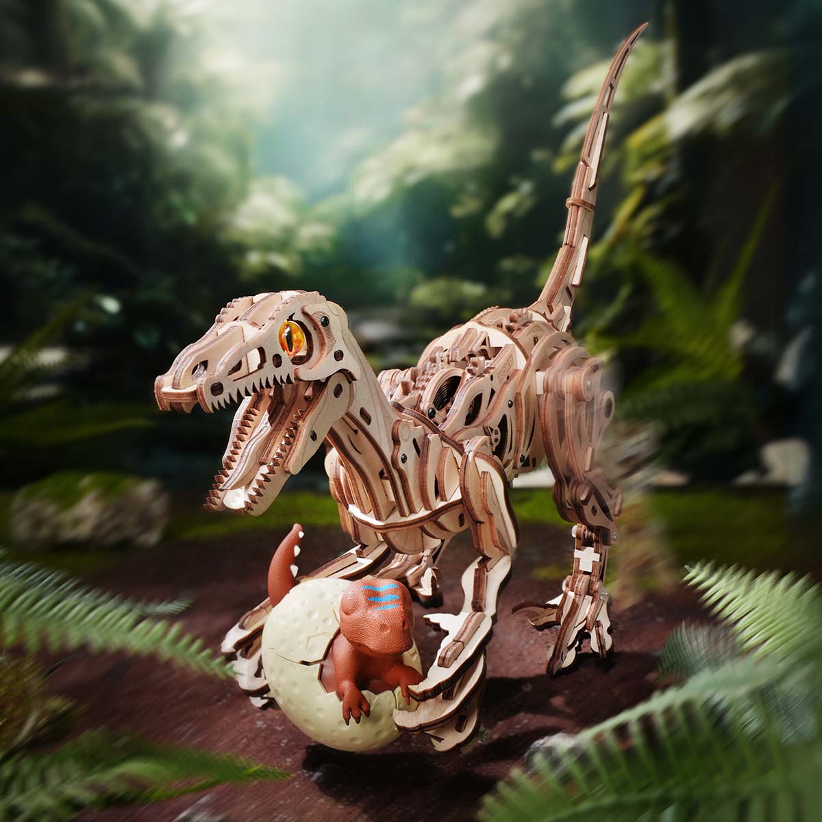 ROKR Velociraptor Mechanical 3D Wooden Puzzle LD01