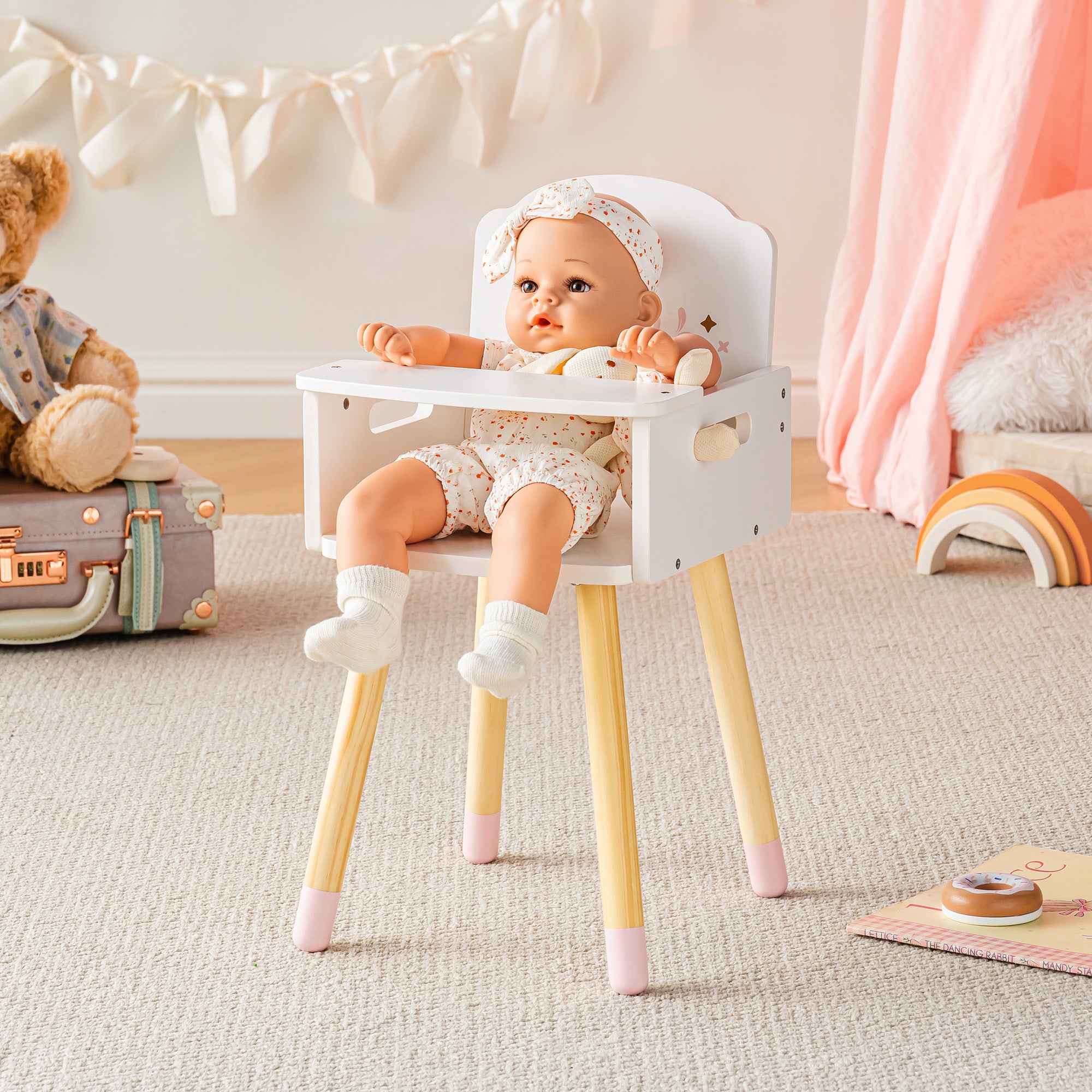 ROBUD Baby Doll High Chair with Heart-Shaped
