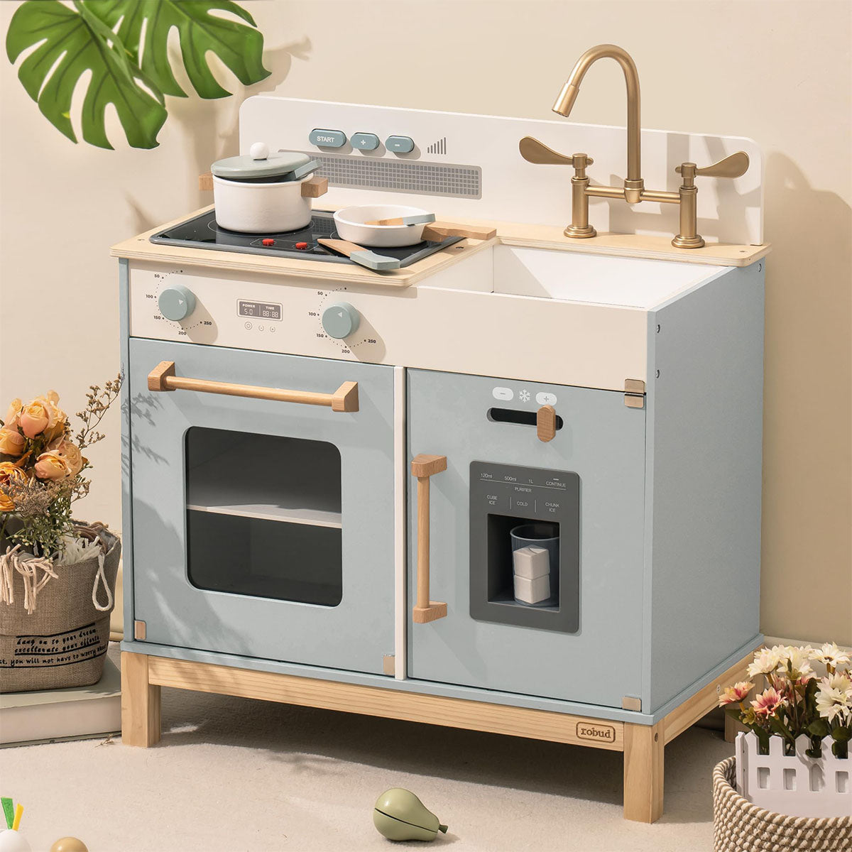 ROBUD Montessori Wooden Play Kitchen