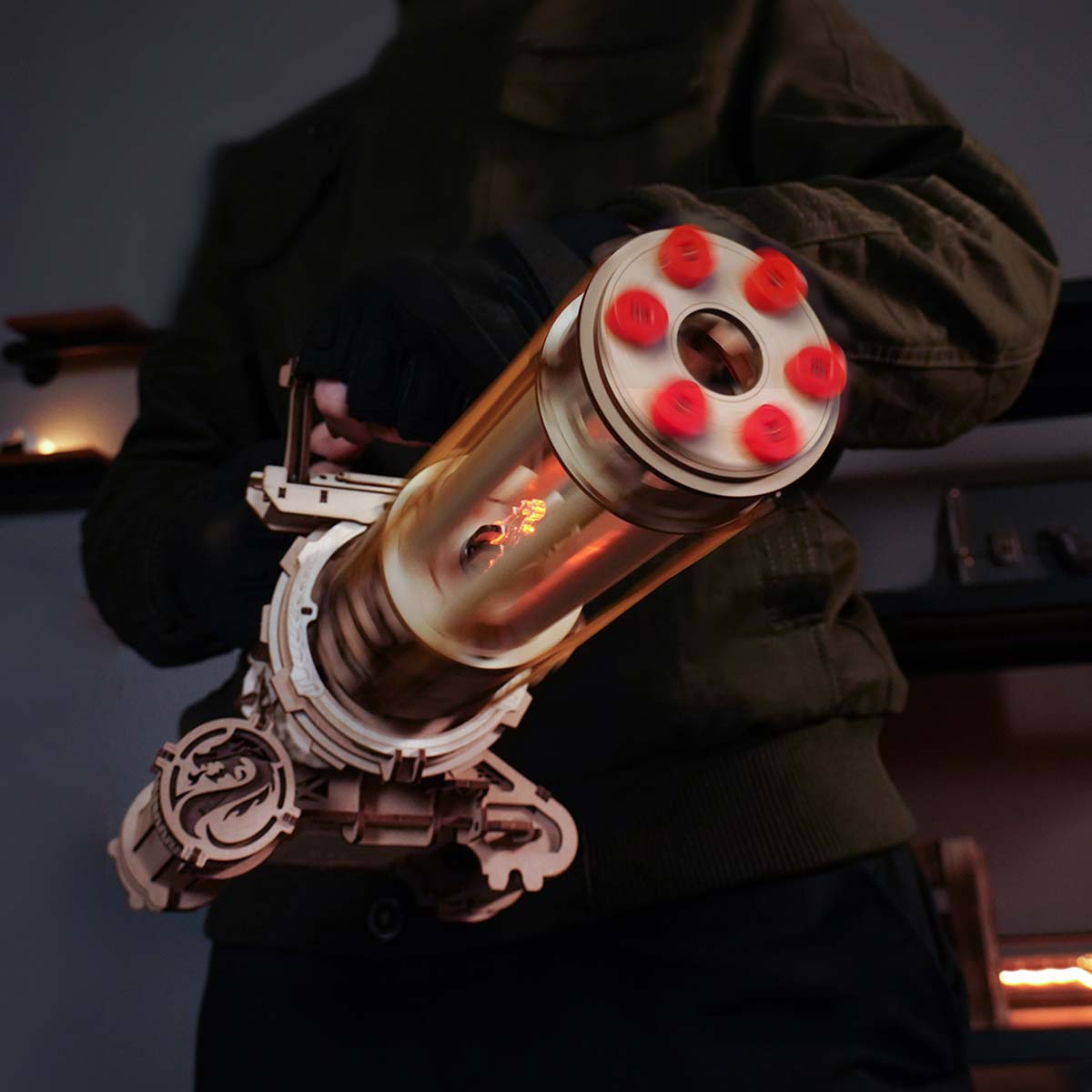 ROKR Rotating-Barrel Machine Toy Gun 3D Wooden Puzzle LQA01