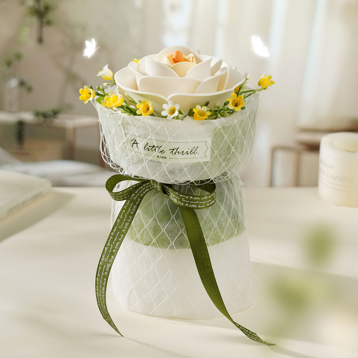 ROKR Witte Camellia DIY 3D Puzzel Model AF011