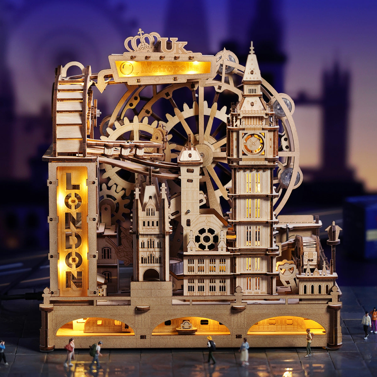 ROKR Marble Travel • Londen Marble Run Houten 3D Puzzel EGB01