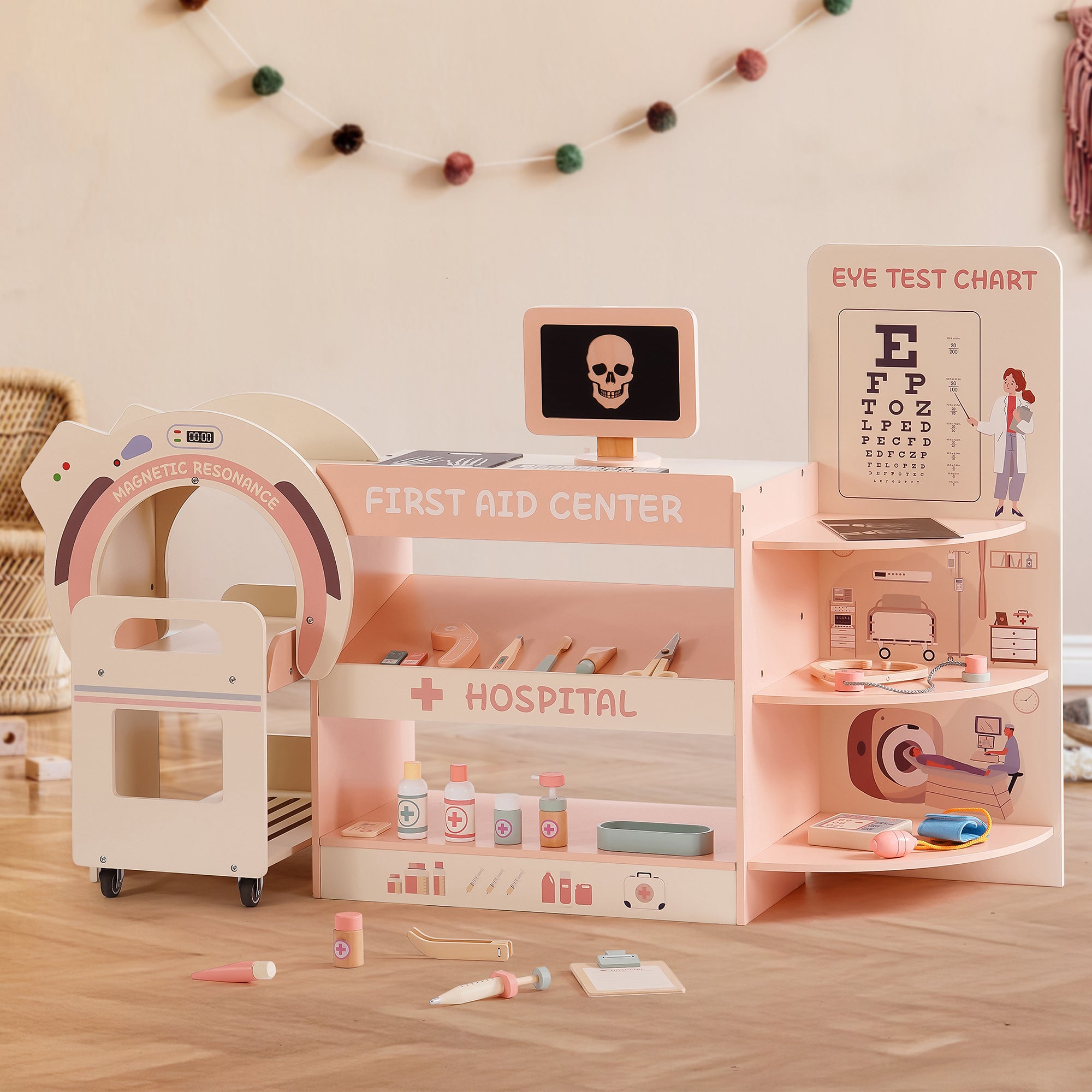 ROBUD Wooden Doctor's Activity Center Toy Set