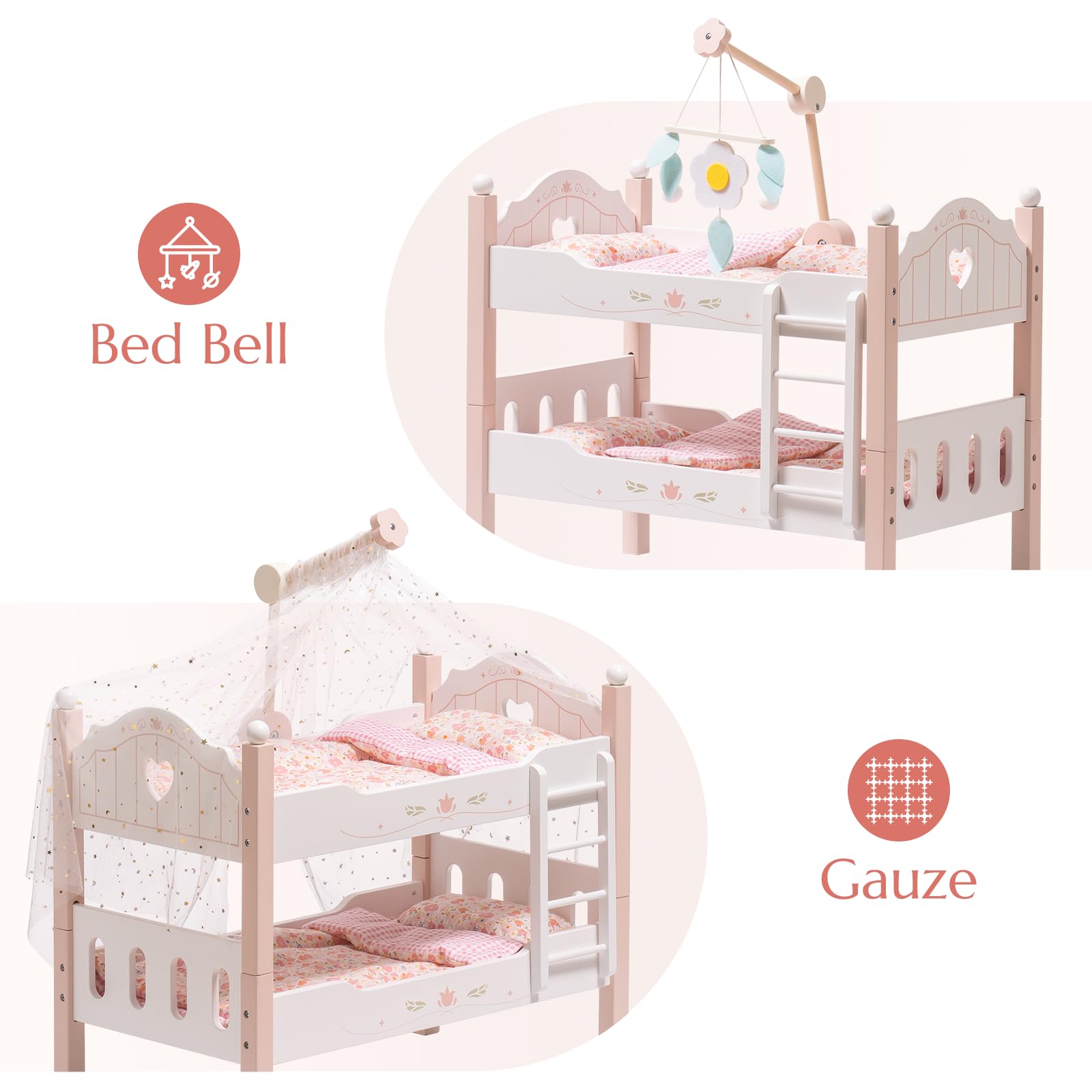 ROBUD Baby Doll Crib - Pink