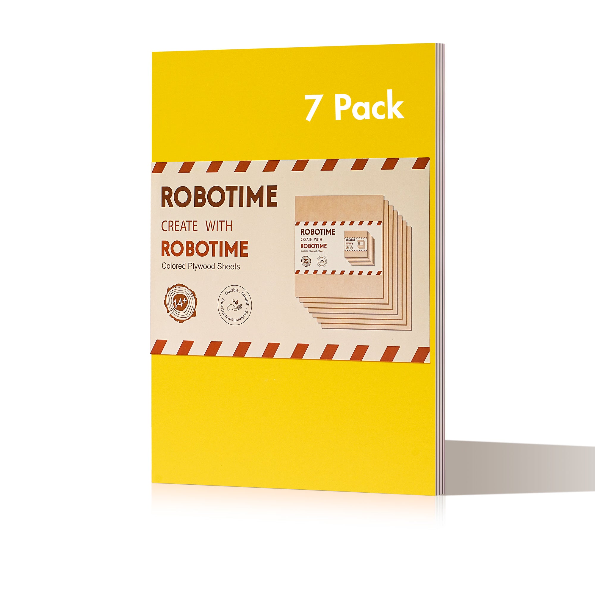 ROBOTIME 7-Pack Double-Sided Colored Basswood Sheets